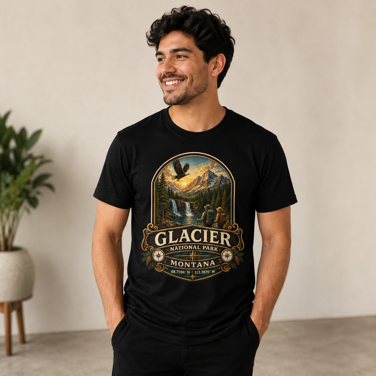 Glacier National Park Shirt, Montana Hiking Tee, Vintage Mountain Adventure T-Shirt, National Park Gift, Outdoor Travel Shirt.