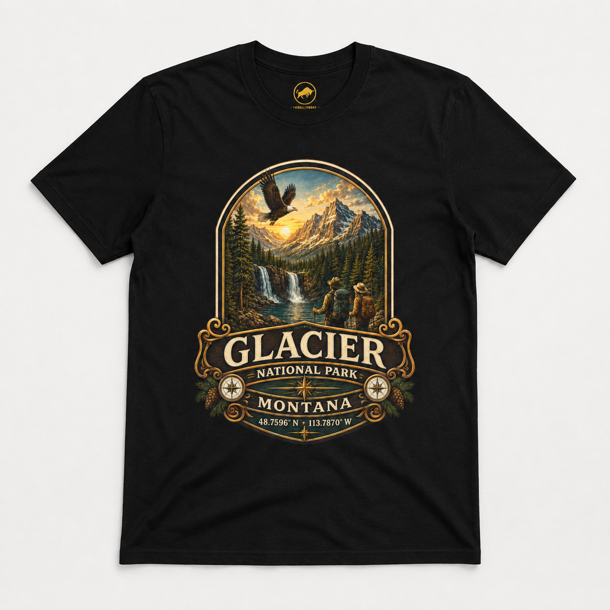 Glacier National Park Shirt, Montana Hiking Tee, Vintage Mountain Adventure T-Shirt, National Park Gift, Outdoor Travel Shirt.