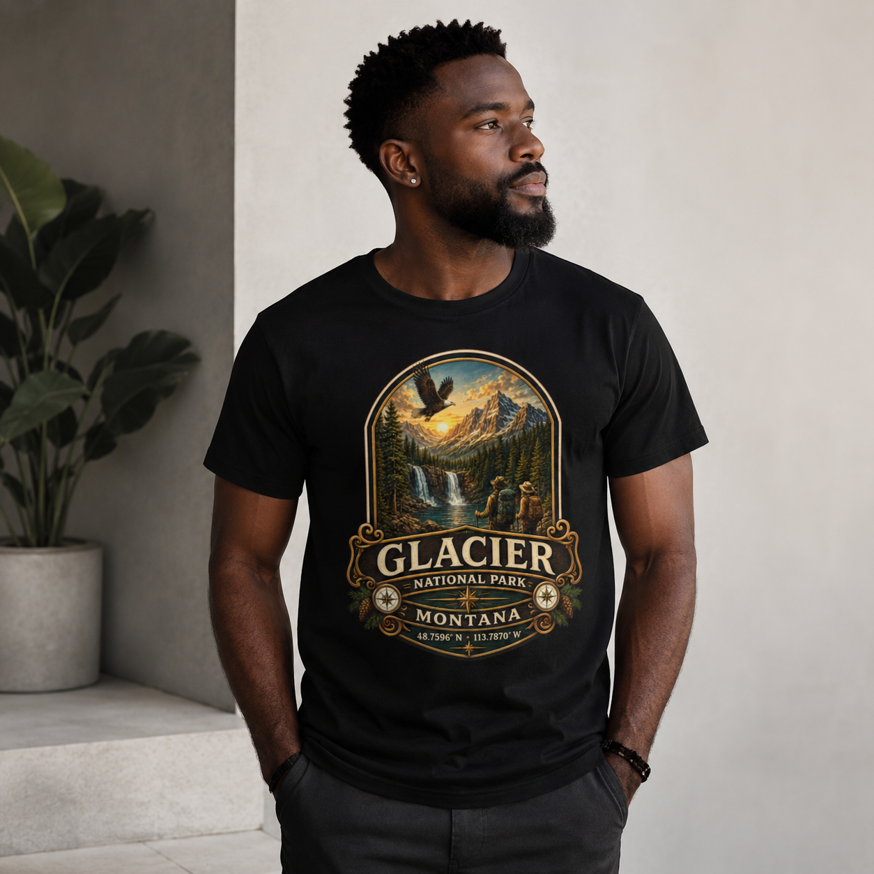 Glacier National Park Shirt, Montana Hiking Tee, Vintage Mountain Adventure T-Shirt, National Park Gift, Outdoor Travel Shirt.