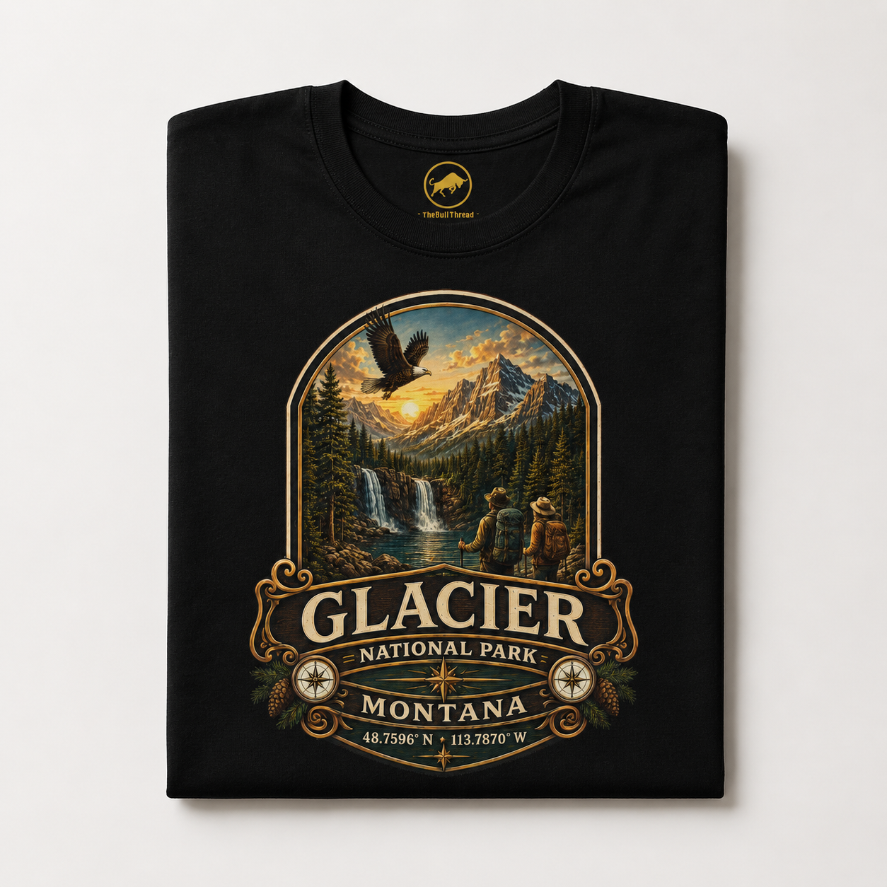 Glacier National Park Shirt, Montana Hiking Tee, Vintage Mountain Adventure T-Shirt, National Park Gift, Outdoor Travel Shirt.