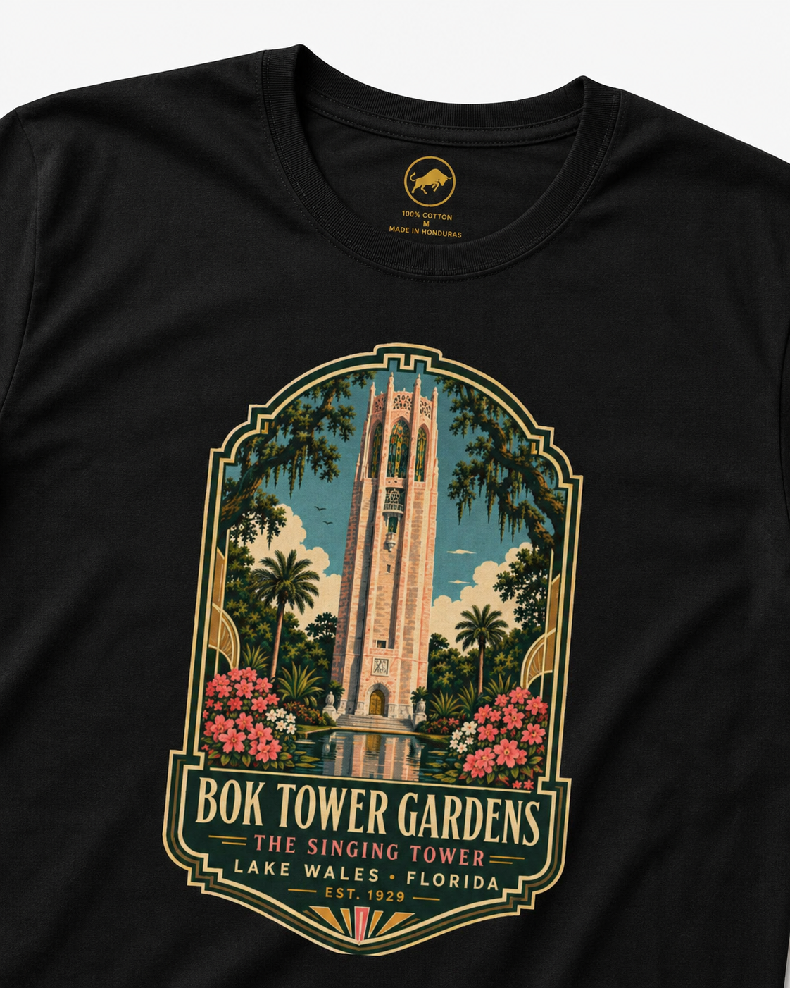 Bok Tower Gardens Shirt, The Singing Tower Tee, Lake Wales Florida T Shirt, Vintage Florida Landmark Gift, AS Colour 5001.