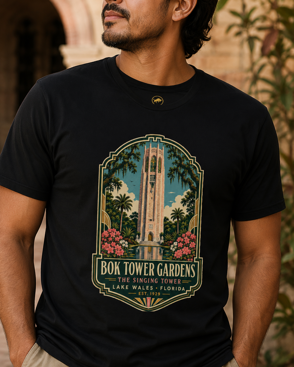 Bok Tower Gardens Shirt, The Singing Tower Tee, Lake Wales Florida T Shirt, Vintage Florida Landmark Gift, AS Colour 5001.