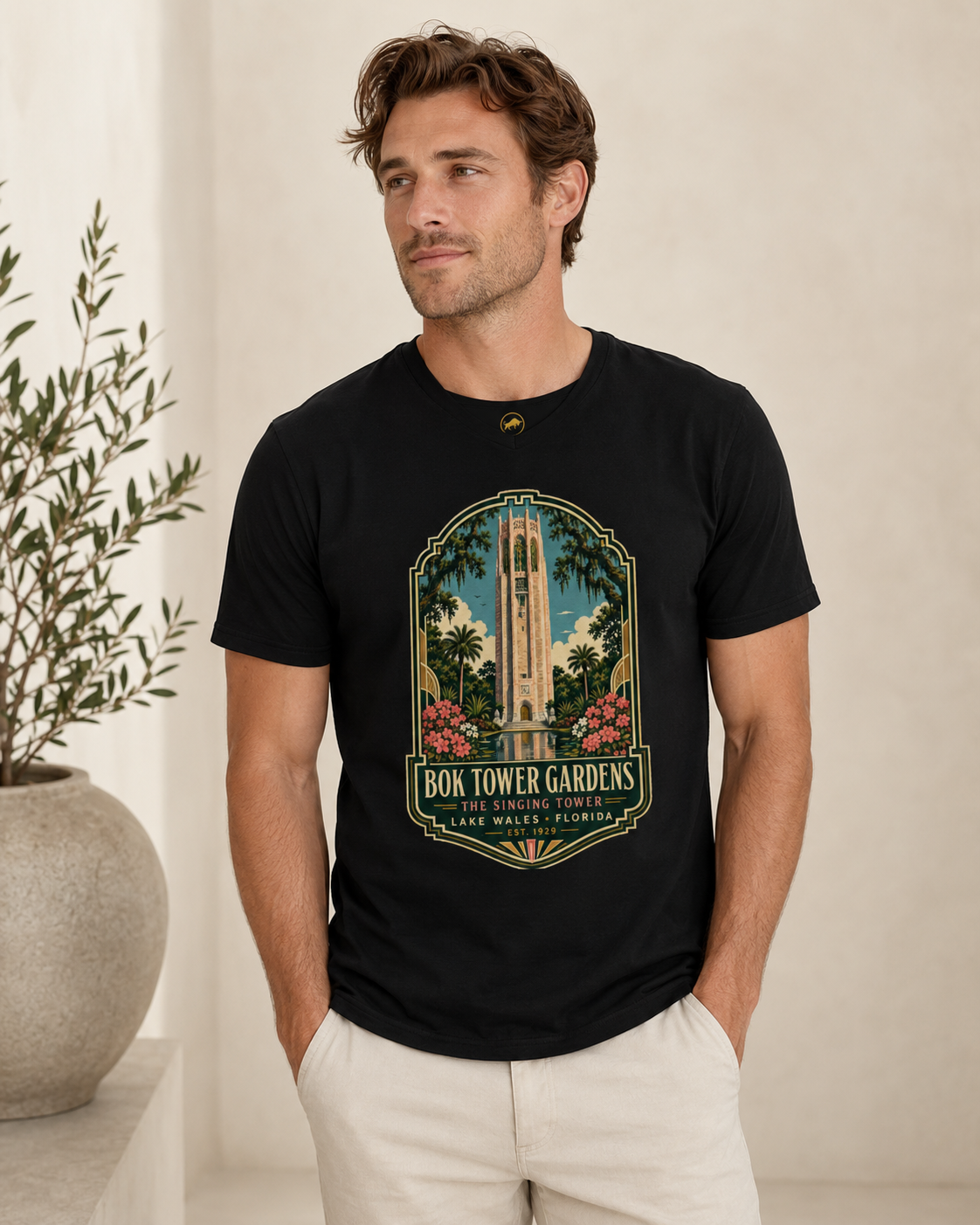 Bok Tower Gardens Shirt, The Singing Tower Tee, Lake Wales Florida T Shirt, Vintage Florida Landmark Gift, AS Colour 5001.