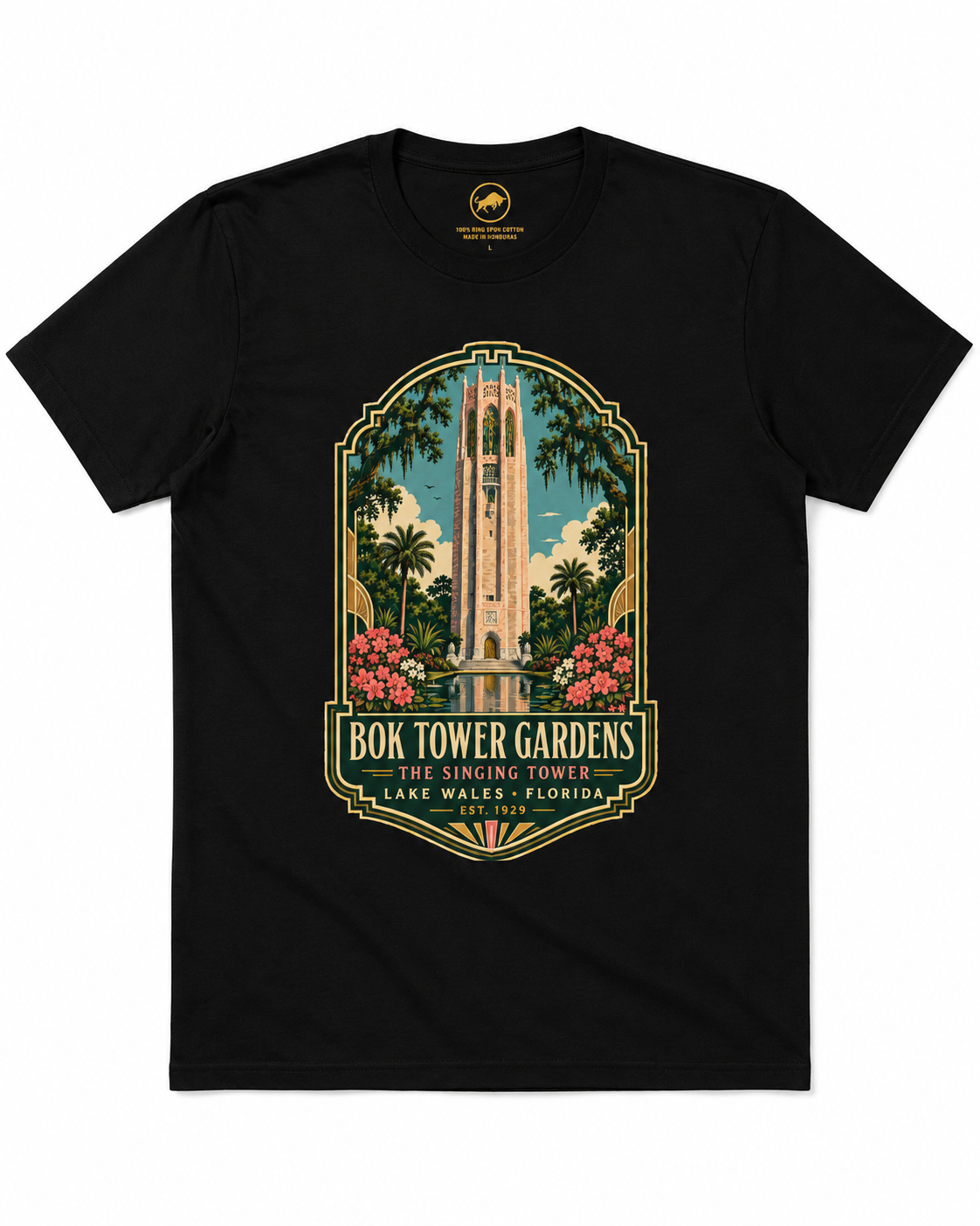 Bok Tower Gardens Shirt, The Singing Tower Tee, Lake Wales Florida T Shirt, Vintage Florida Landmark Gift, AS Colour 5001.