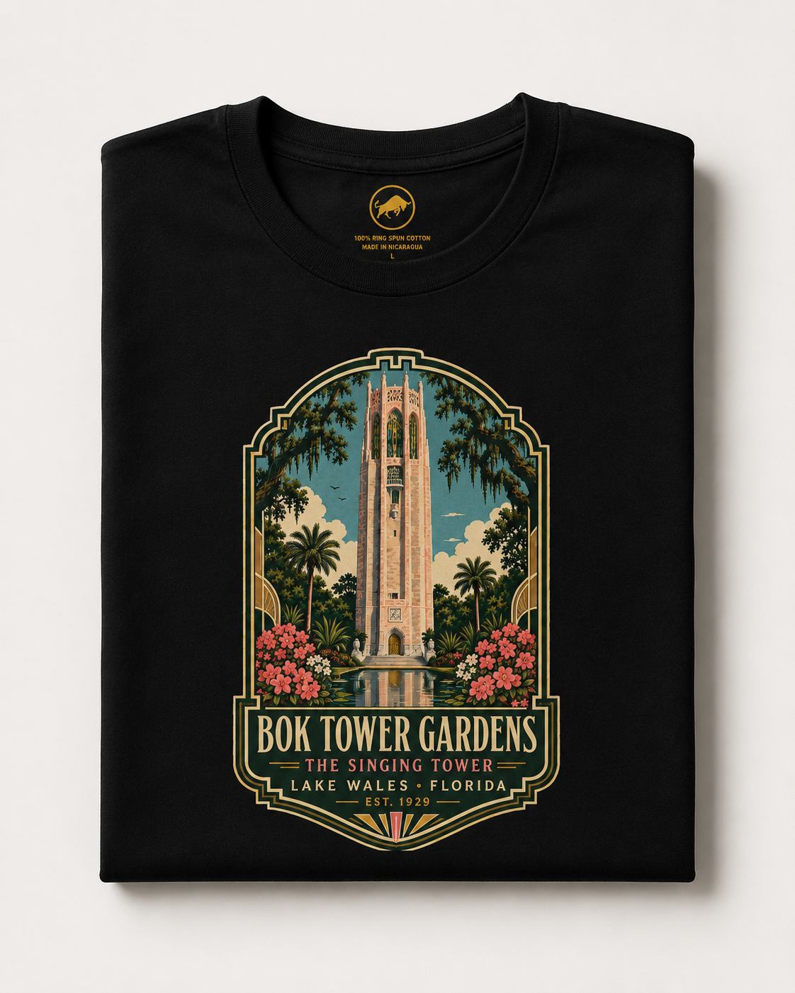 Bok Tower Gardens Shirt, The Singing Tower Tee, Lake Wales Florida T Shirt, Vintage Florida Landmark Gift, AS Colour 5001.