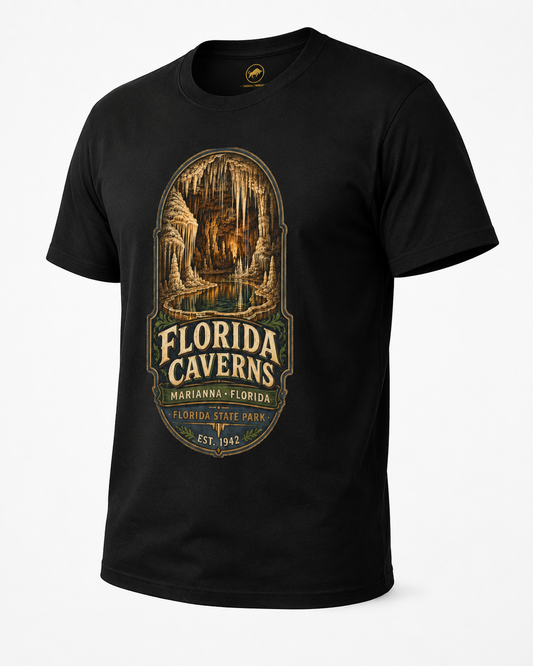 Florida Caverns State Park Shirt, Marianna Florida Cave Tee, Vintage Travel Graphic, Premium AS Colour 5001 Souvenir Gift.