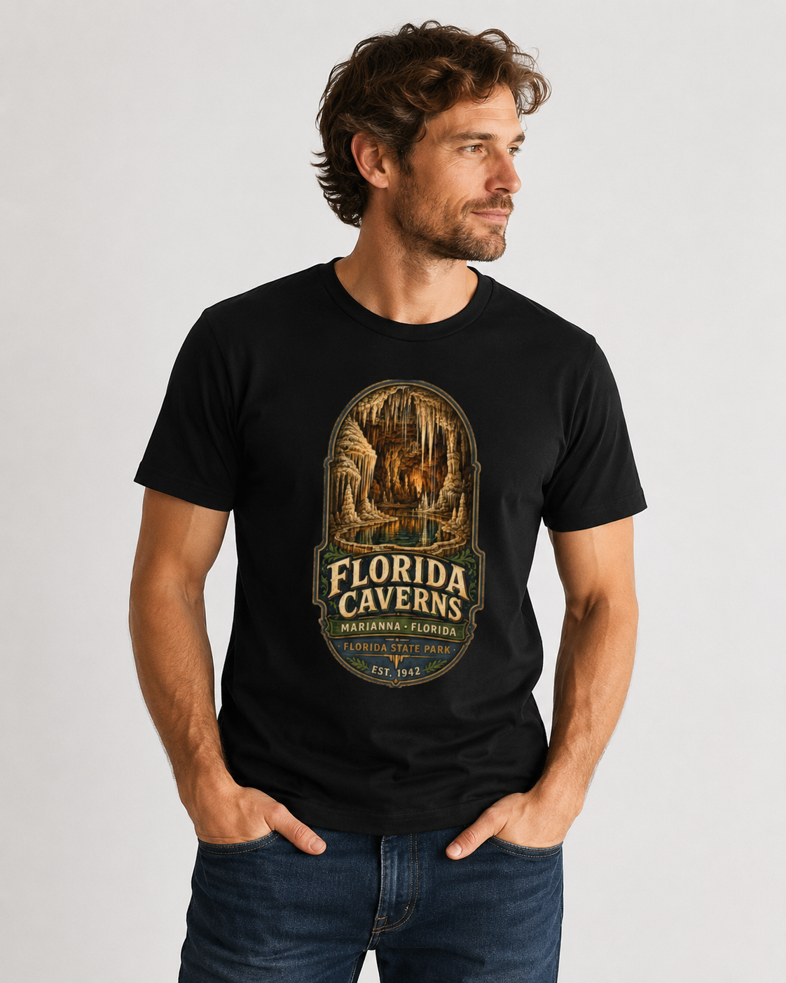 Florida Caverns State Park Shirt, Marianna Florida Cave Tee, Vintage Travel Graphic, Premium AS Colour 5001 Souvenir Gift.