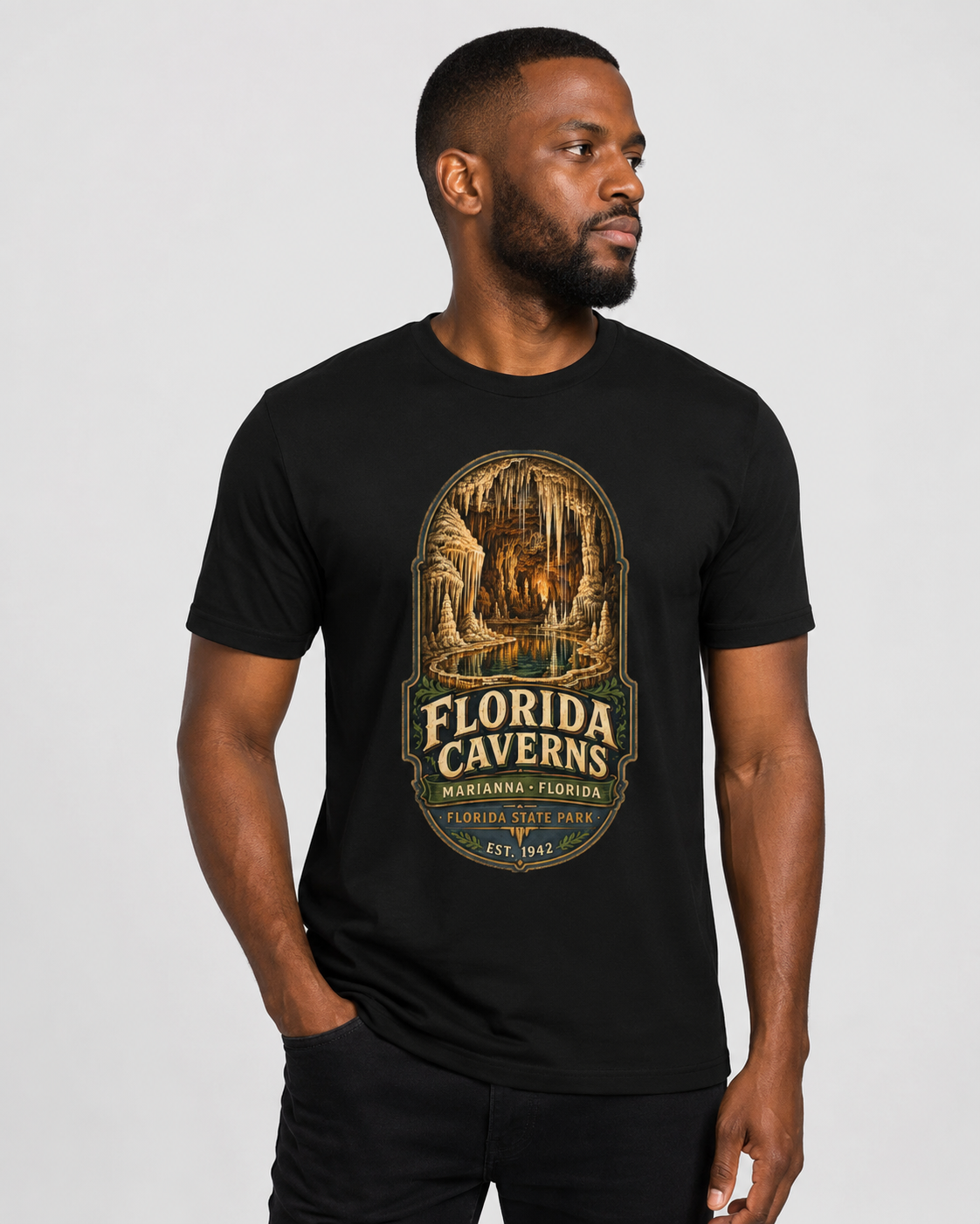 Florida Caverns State Park Shirt, Marianna Florida Cave Tee, Vintage Travel Graphic, Premium AS Colour 5001 Souvenir Gift.