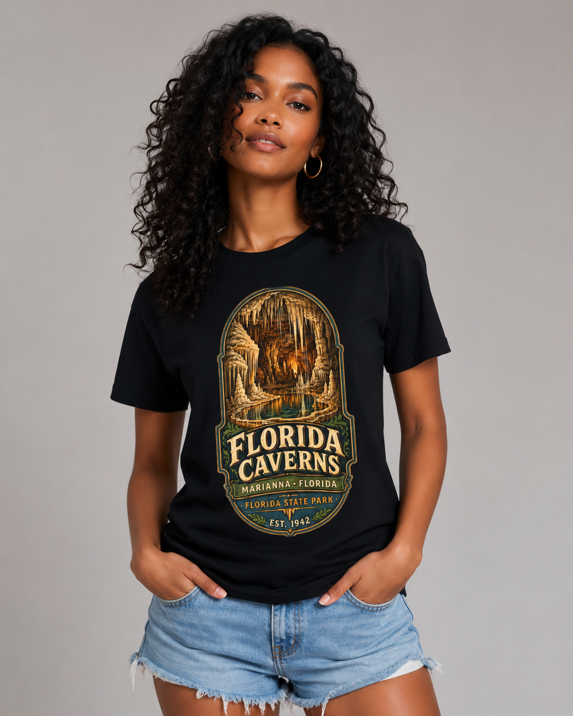 Florida Caverns State Park Shirt, Marianna Florida Cave Tee, Vintage Travel Graphic, Premium AS Colour 5001 Souvenir Gift.