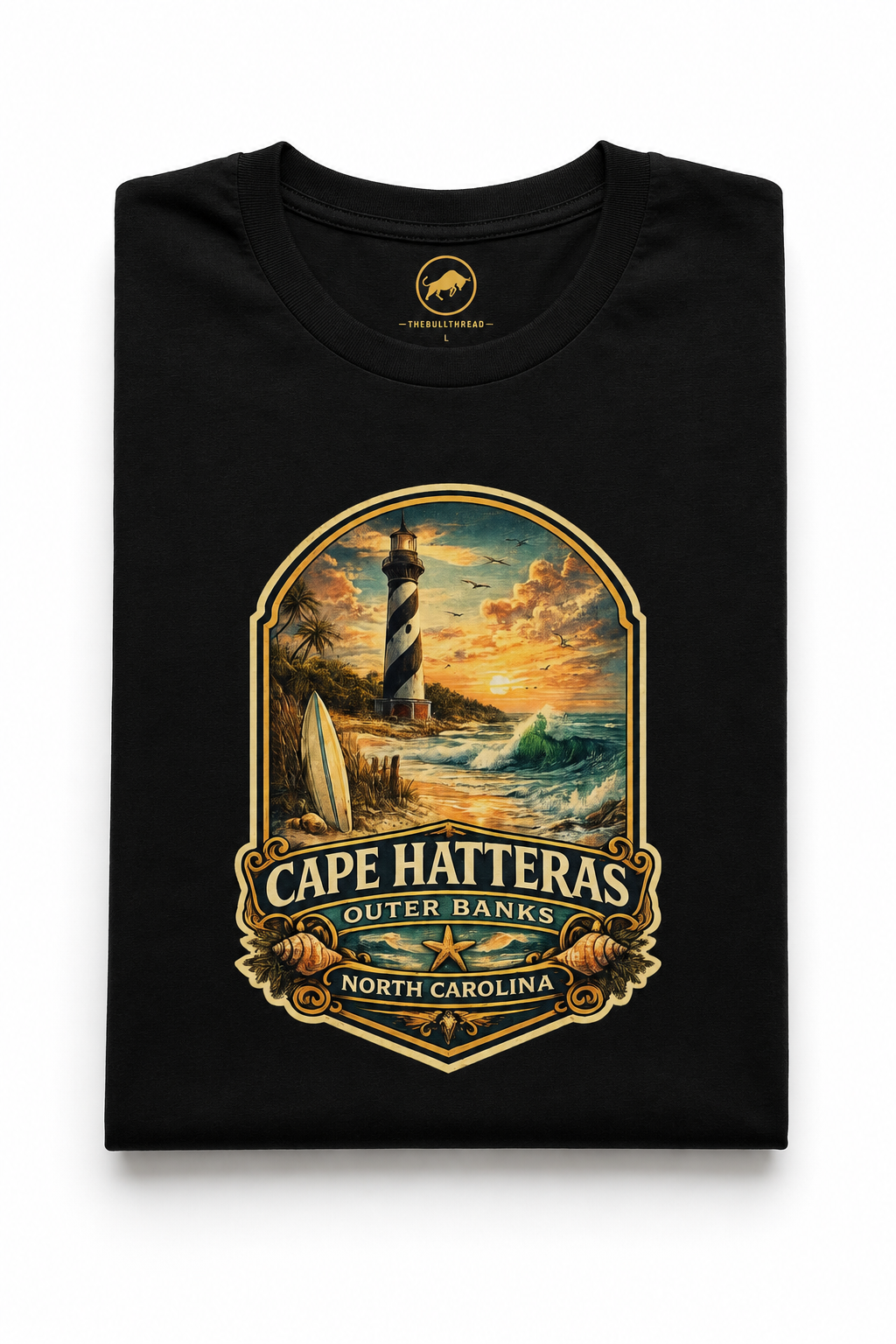 Cape Hatteras Shirt, Outer Banks Lighthouse Tee, Premium North Carolina Coastal T-Shirt.