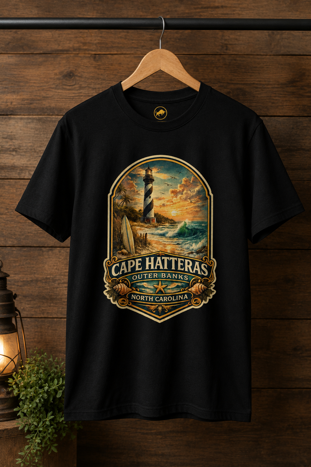 Cape Hatteras Shirt, Outer Banks Lighthouse Tee, Premium North Carolina Coastal T-Shirt.