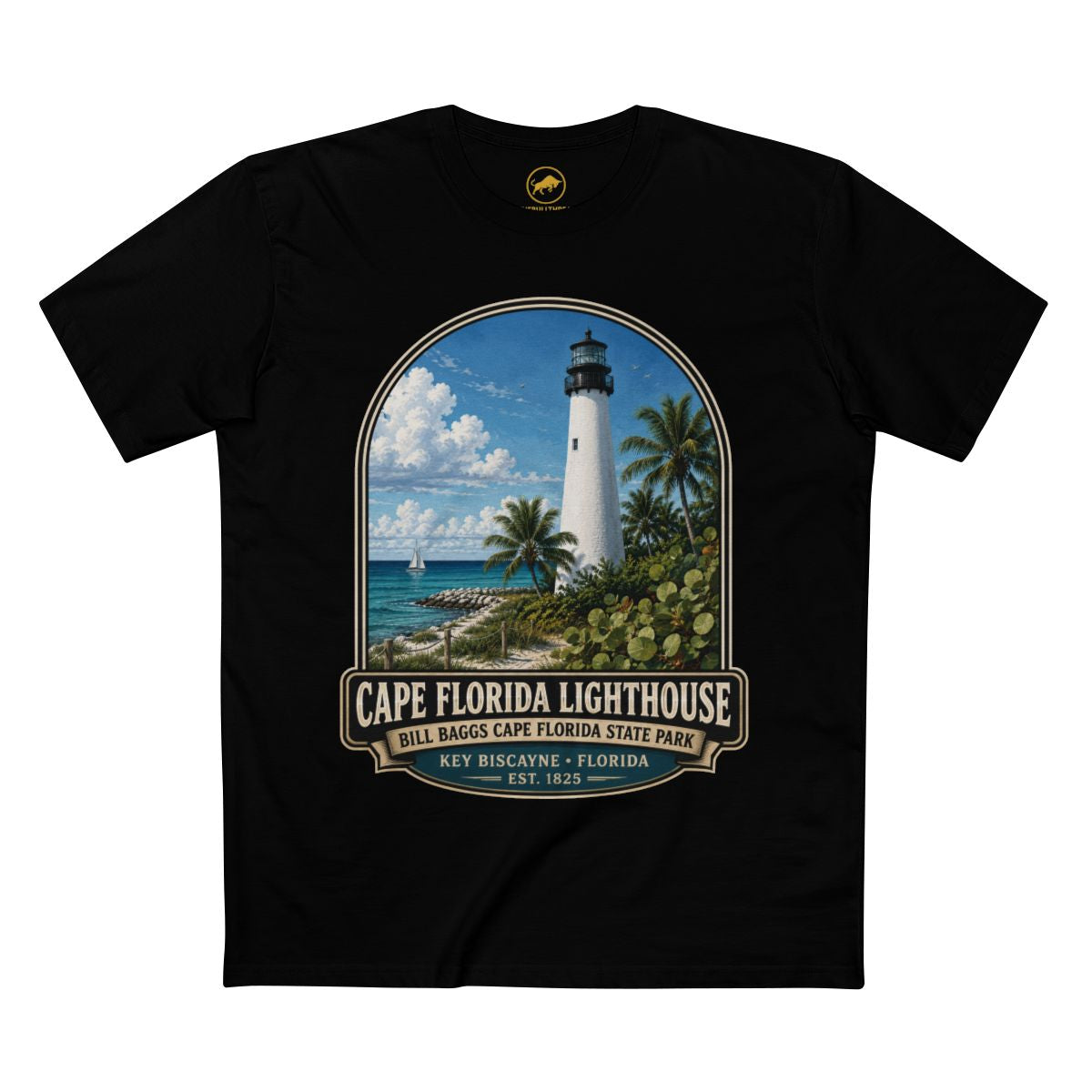 Cape Florida Lighthouse Shirt, Key Biscayne Florida Tee, Bill Baggs State Park Shirt, Vintage Coastal Lighthouse Gift.
