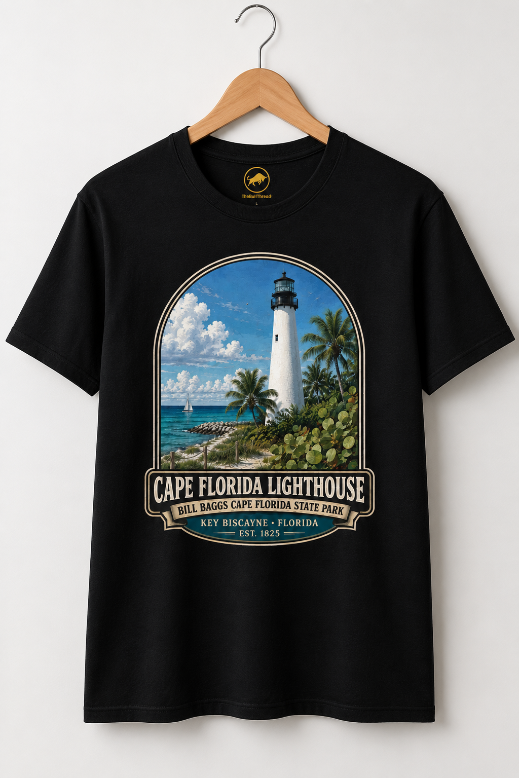 Cape Florida Lighthouse Shirt, Key Biscayne Florida Tee, Bill Baggs State Park Shirt, Vintage Coastal Lighthouse Gift.