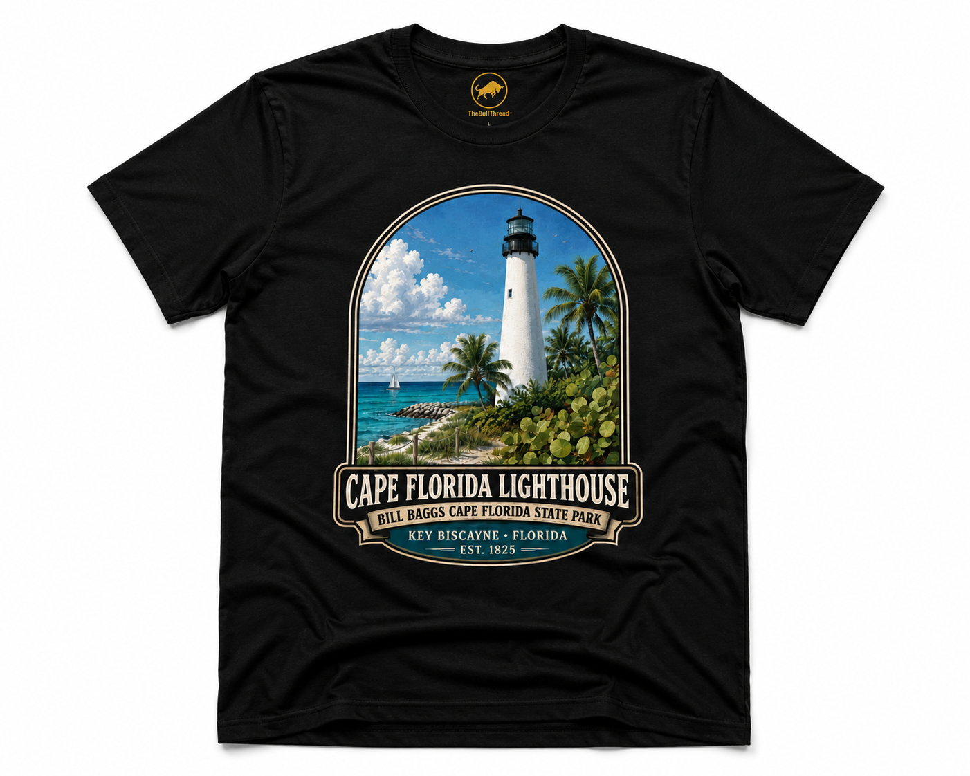 Cape Florida Lighthouse Shirt, Key Biscayne Florida Tee, Bill Baggs State Park Shirt, Vintage Coastal Lighthouse Gift.