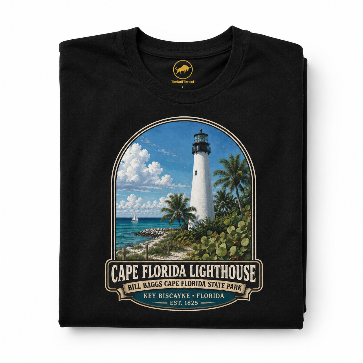 Cape Florida Lighthouse Shirt, Key Biscayne Florida Tee, Bill Baggs State Park Shirt, Vintage Coastal Lighthouse Gift.