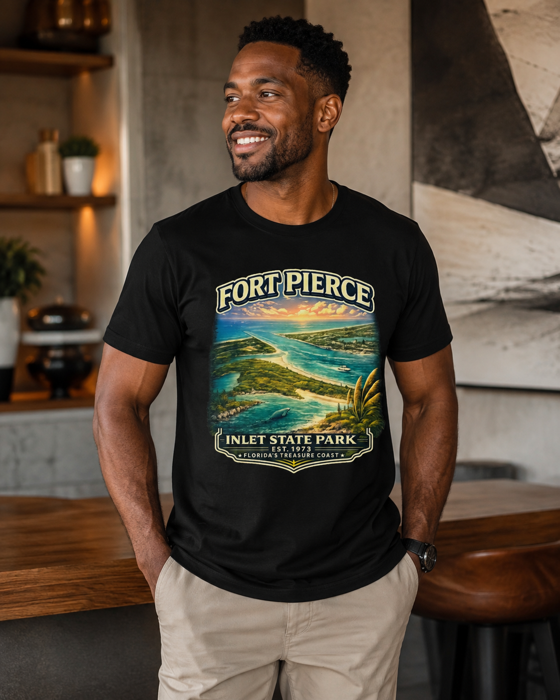Fort Pierce Inlet State Park Shirt, Florida Coastal Graphic Tee, Treasure Coast Vintage T-Shirt, Ocean Fishing Beach Gift.