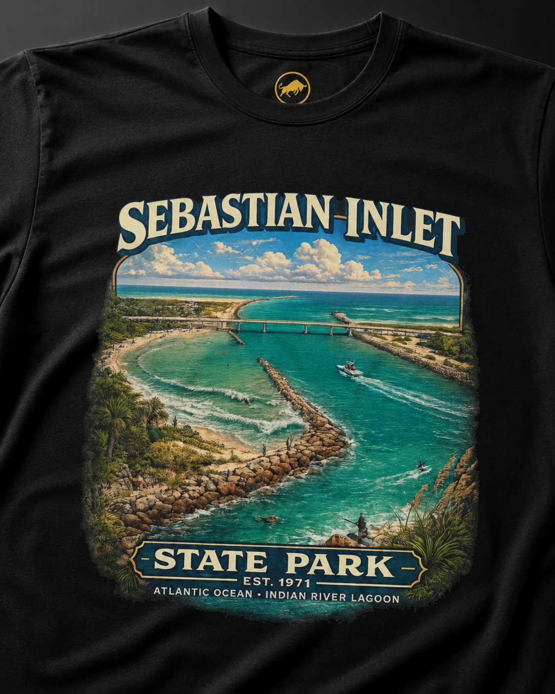 Sebastian Inlet State Park Shirt, Vintage Florida Coastal Tee, Surfing Fishing Beach T-Shirt, Atlantic Ocean Travel Gift.