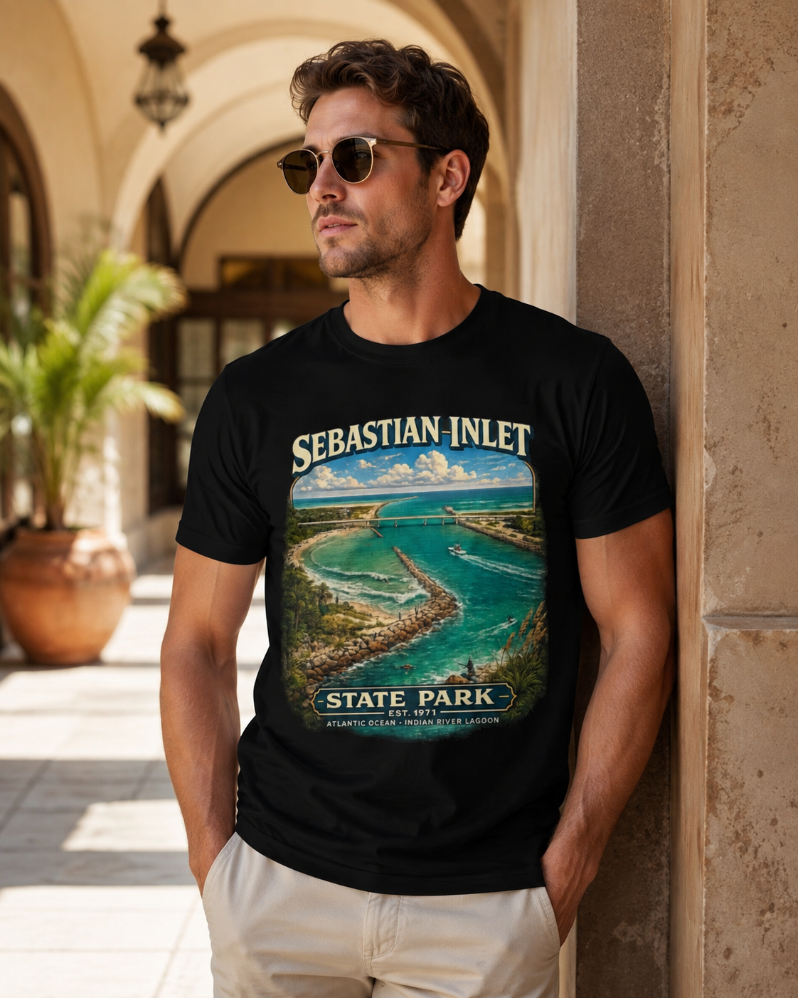 Sebastian Inlet State Park Shirt, Vintage Florida Coastal Tee, Surfing Fishing Beach T-Shirt, Atlantic Ocean Travel Gift.