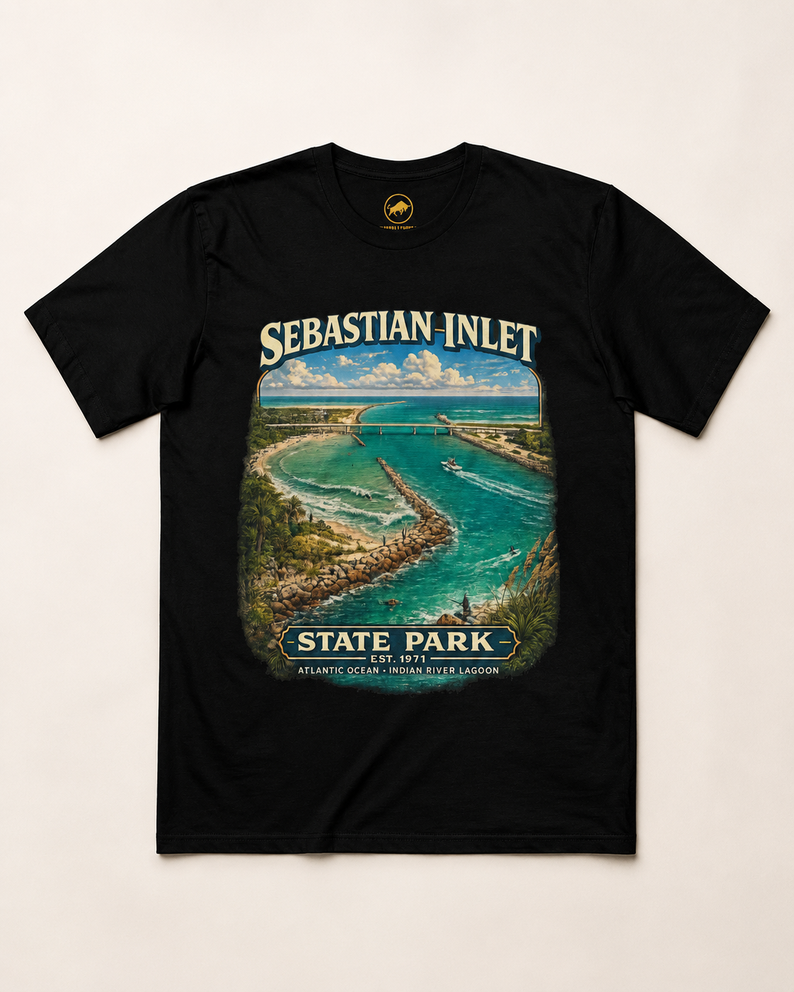 Sebastian Inlet State Park Shirt, Vintage Florida Coastal Tee, Surfing Fishing Beach T-Shirt, Atlantic Ocean Travel Gift.