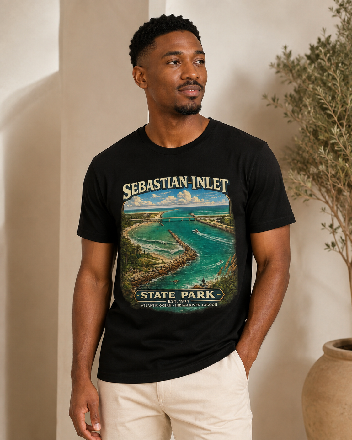 Sebastian Inlet State Park Shirt, Vintage Florida Coastal Tee, Surfing Fishing Beach T-Shirt, Atlantic Ocean Travel Gift.