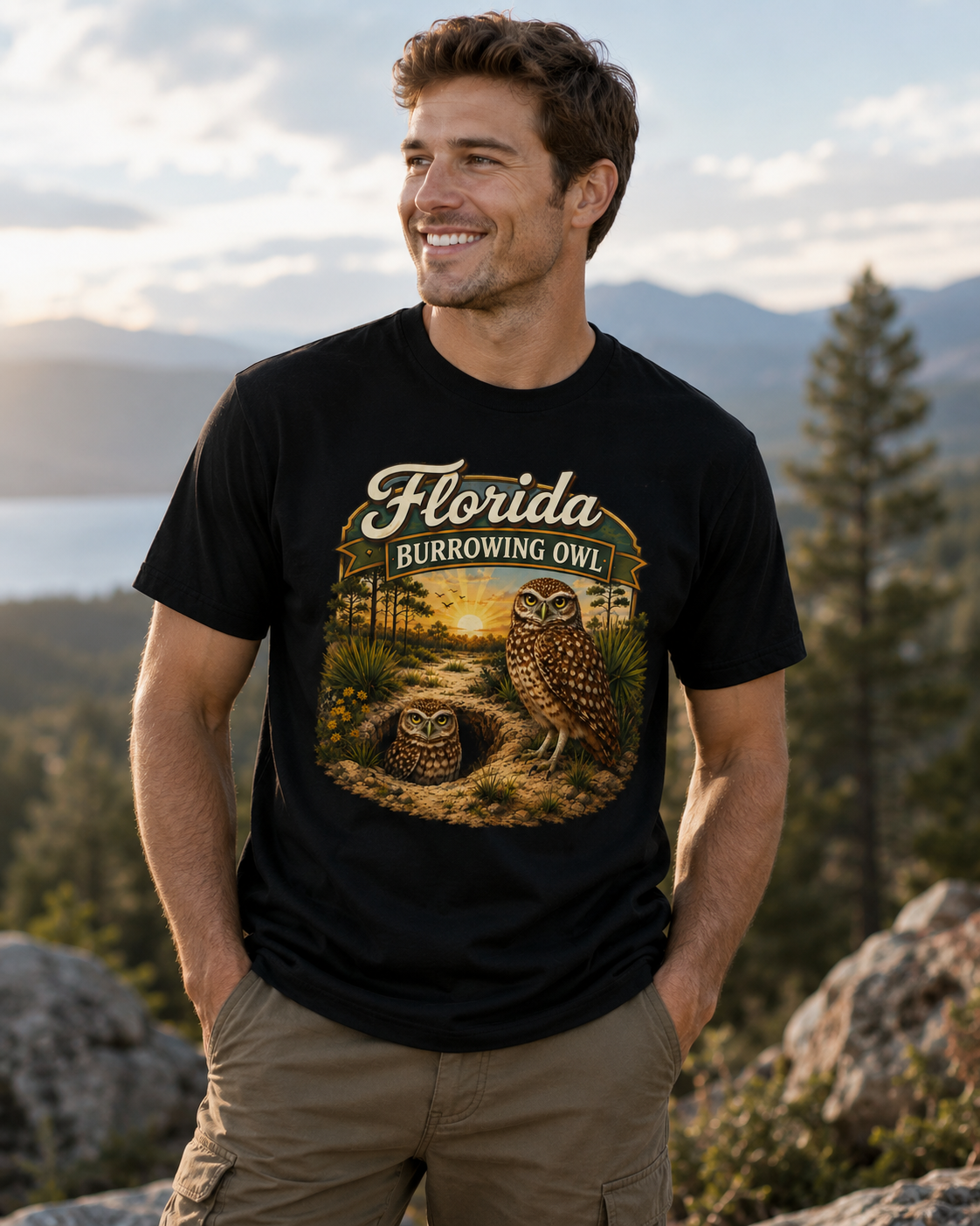 Florida Burrowing Owl Shirt, Florida Wildlife Shirt, Burrowing Owl Tee, Nature Lover Gift, Bird Watching Shirt, Florida Bird Shirt, Premium.