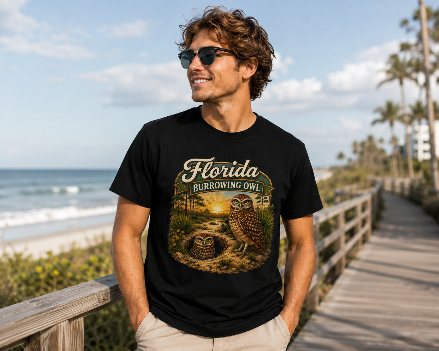 Florida Burrowing Owl Shirt, Florida Wildlife Shirt, Burrowing Owl Tee, Nature Lover Gift, Bird Watching Shirt, Florida Bird Shirt, Premium.