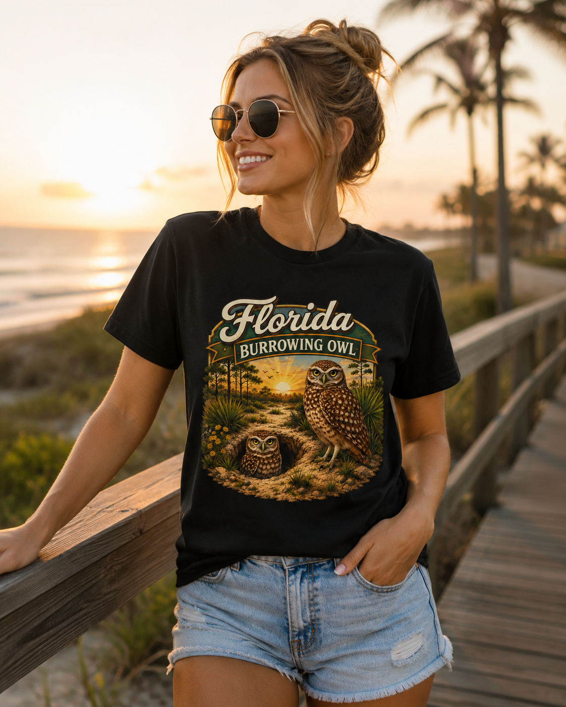 Florida Burrowing Owl Shirt, Florida Wildlife Shirt, Burrowing Owl Tee, Nature Lover Gift, Bird Watching Shirt, Florida Bird Shirt, Premium.