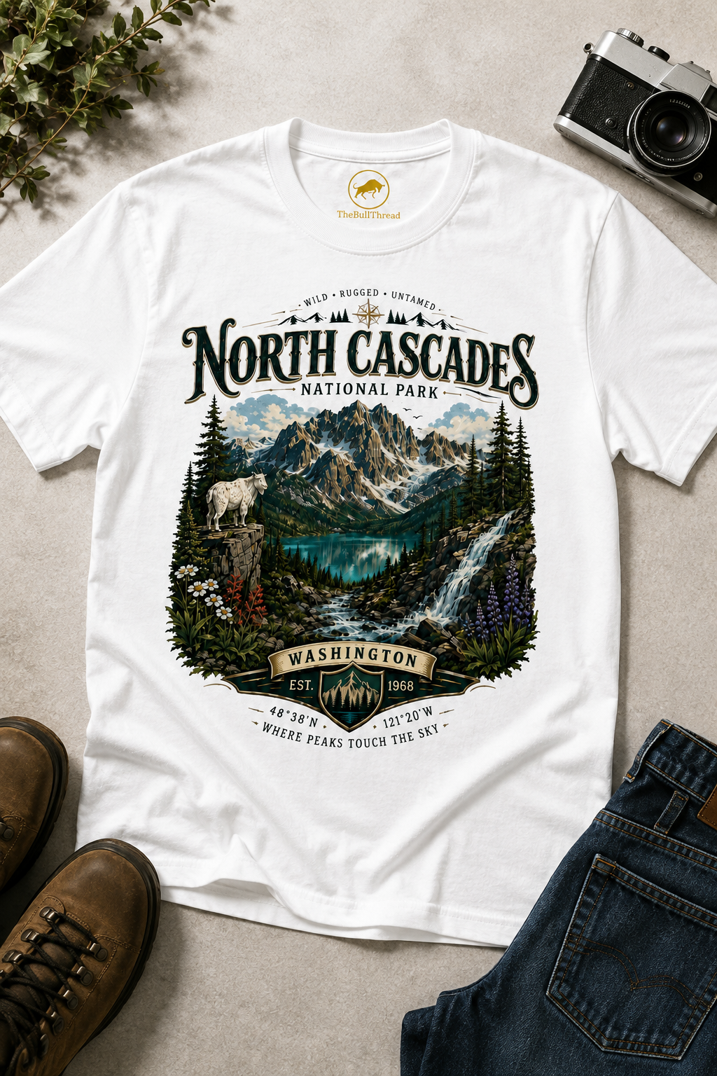 North Cascades National Park Shirt, Washington Hiking T-Shirt, Mountain Landscape Tee, Pacific Northwest Gift, Adventure Graphic Tee.