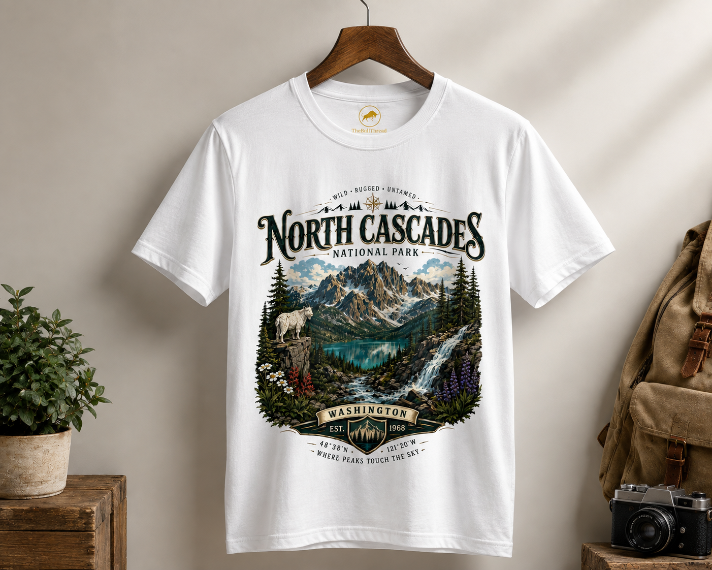 North Cascades National Park Shirt, Washington Hiking T-Shirt, Mountain Landscape Tee, Pacific Northwest Gift, Adventure Graphic Tee.