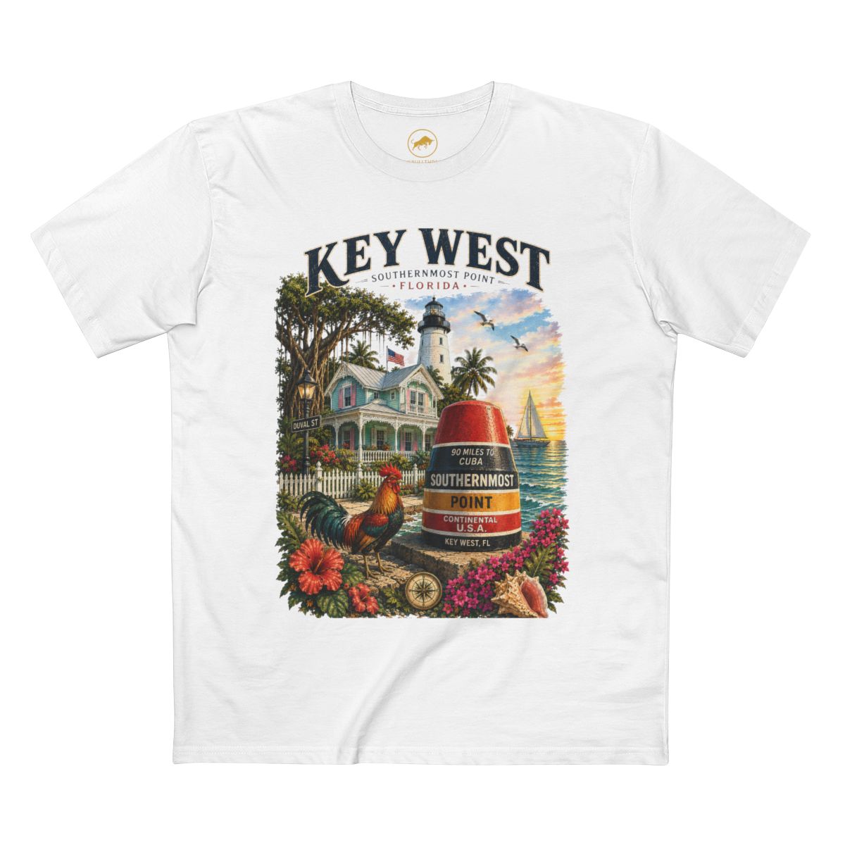 Key West Florida Shirt Southernmost Point Buoy Tee | Key West Lighthouse & Duval Street Graphic Shirt | Florida Keys Vacation Souvenir Gift.