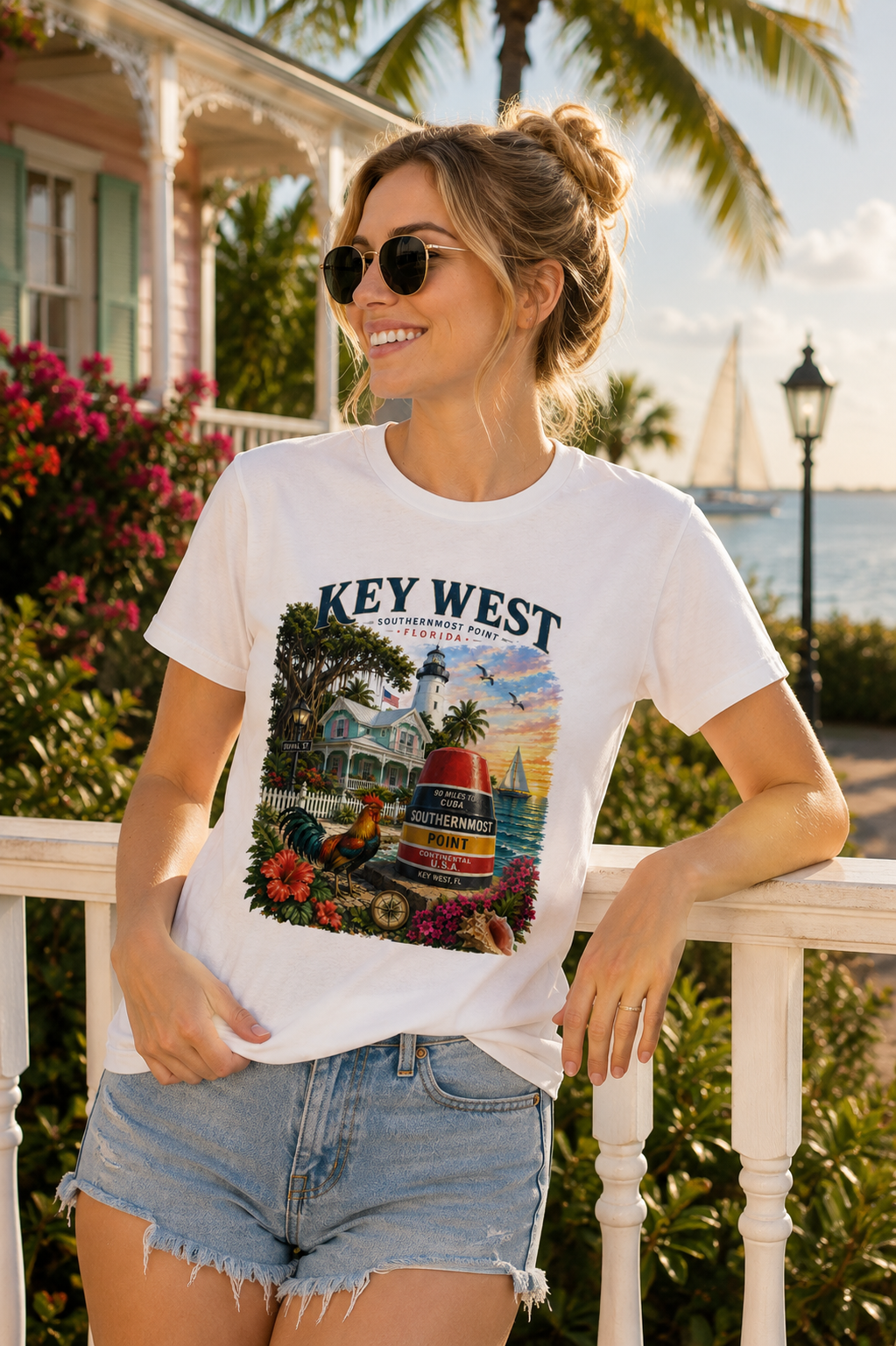 Key West Florida Shirt Southernmost Point Buoy Tee | Key West Lighthouse & Duval Street Graphic Shirt | Florida Keys Vacation Souvenir Gift.