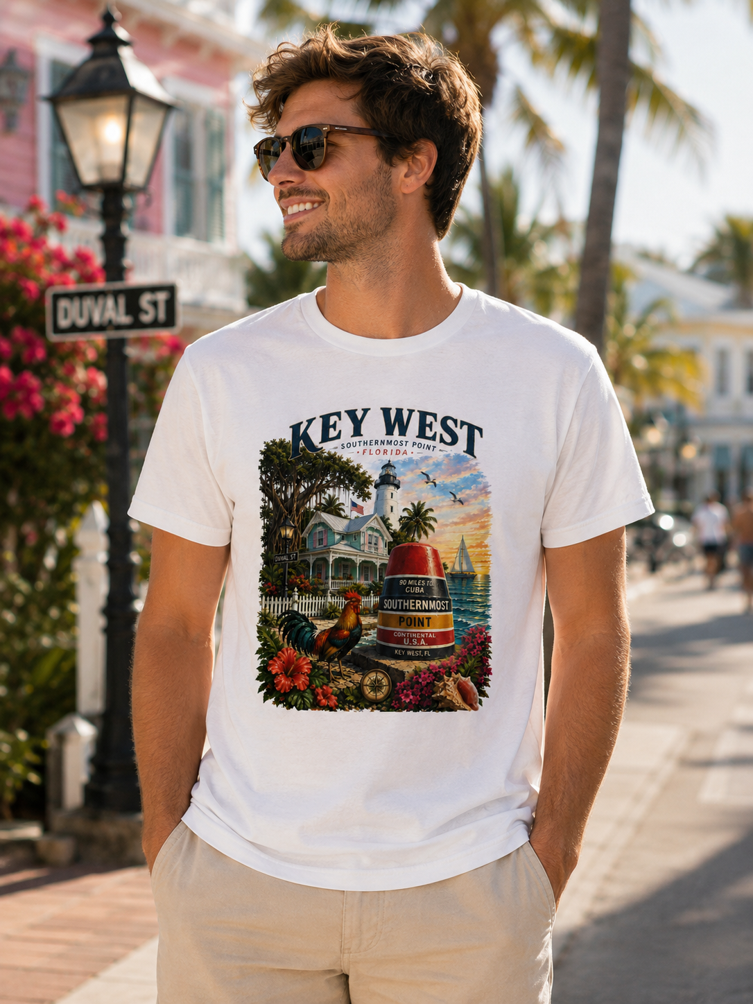 Key West Florida Shirt Southernmost Point Buoy Tee | Key West Lighthouse & Duval Street Graphic Shirt | Florida Keys Vacation Souvenir Gift.