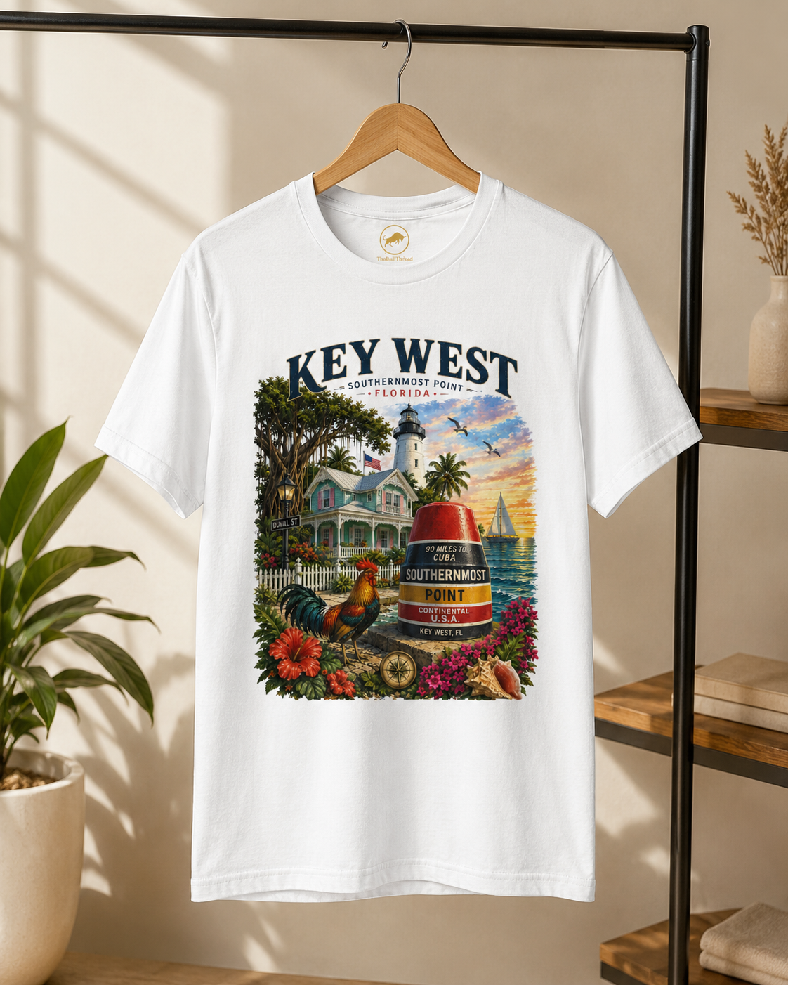 Key West Florida Shirt Southernmost Point Buoy Tee | Key West Lighthouse & Duval Street Graphic Shirt | Florida Keys Vacation Souvenir Gift.