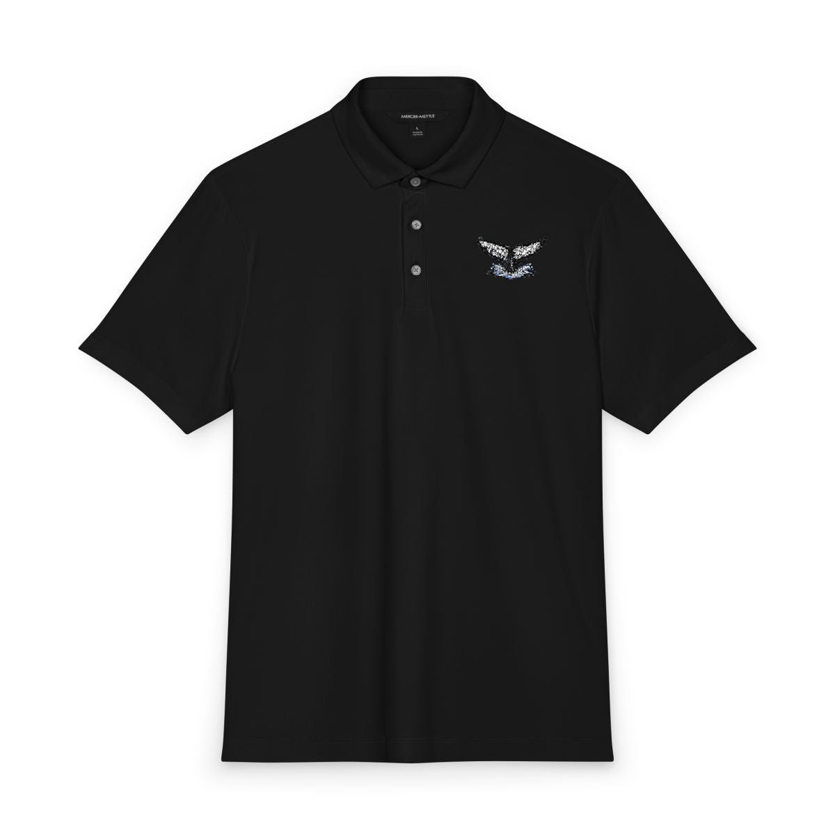 Whale Tail Embroidered Polo Shirt | Premium Ocean Wildlife Performance Golf Polo | Coastal Nautical Whale Lover Gift.
