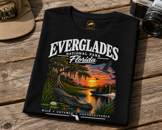 Everglades National Park Florida Shirt Vintage Alligator Wildlife Graphic Tee Florida Swamp Outdoor Adventure T Shirt.