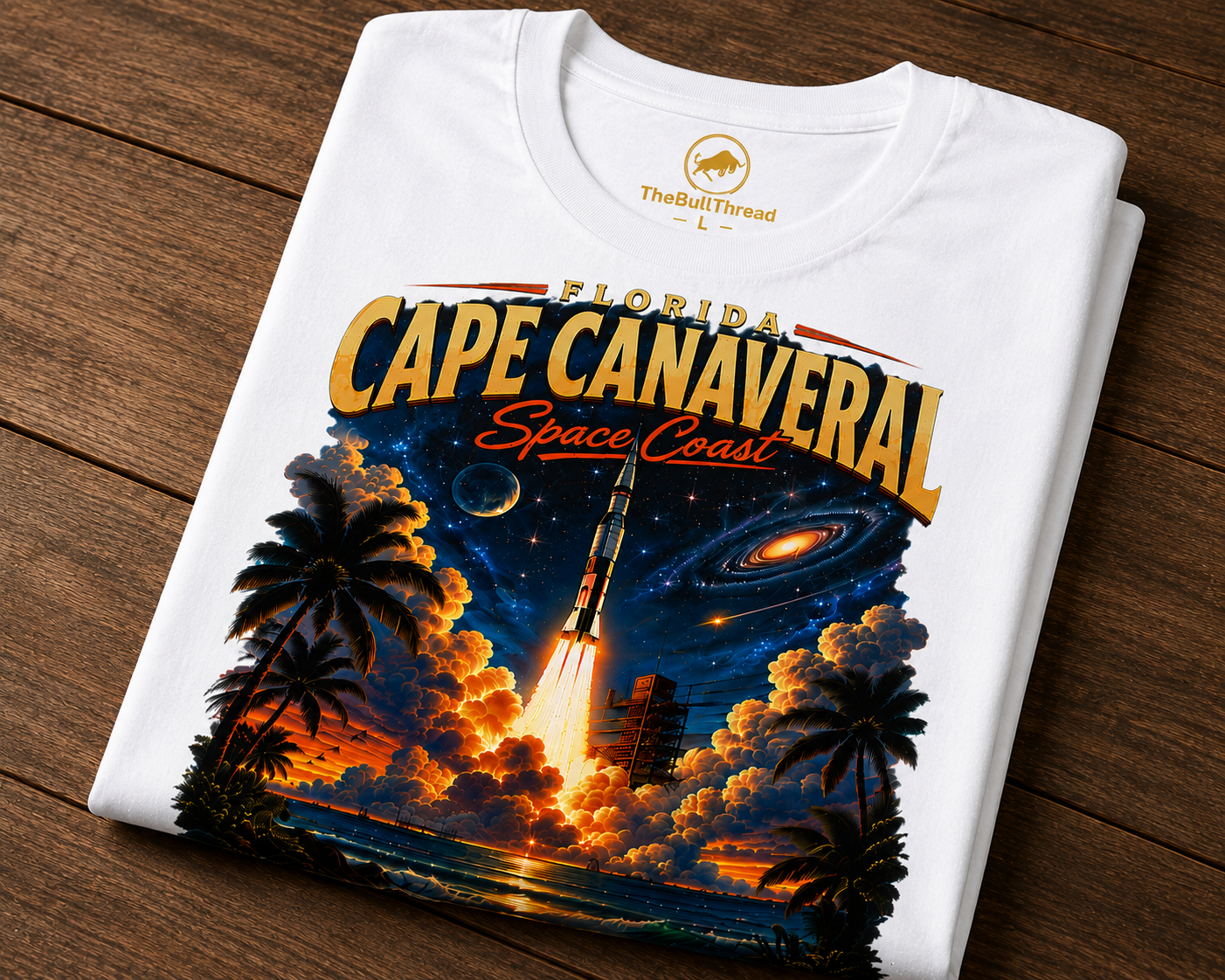Cape Canaveral Florida Space Coast Rocket Launch Graphic T Shirt.