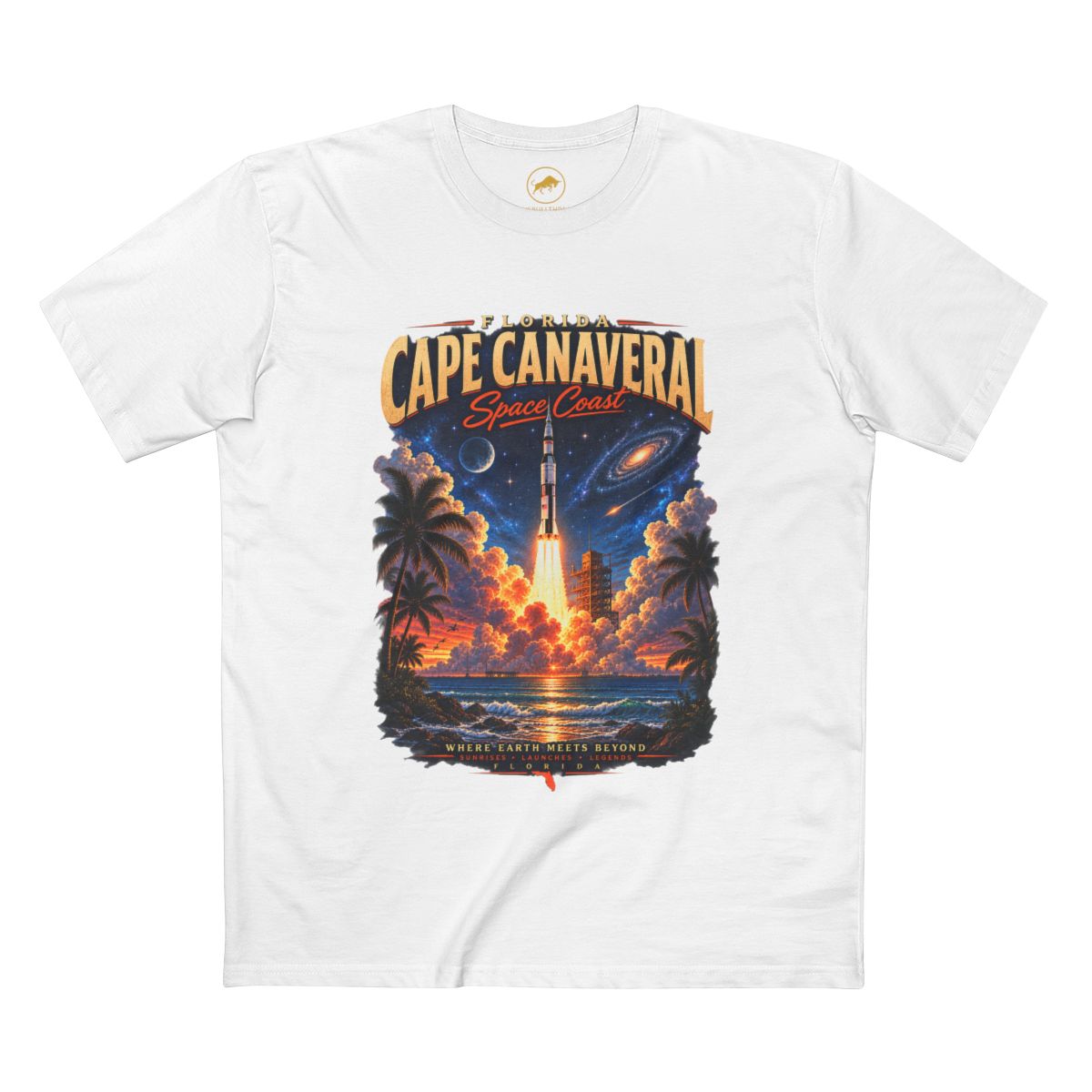 Cape Canaveral Florida Space Coast Rocket Launch Graphic T Shirt.