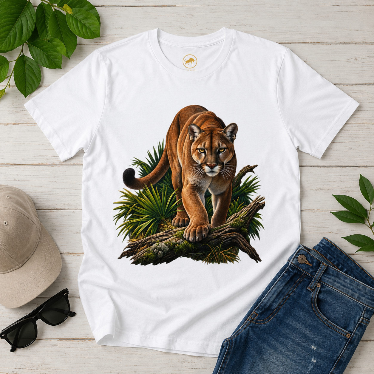 Florida Panther Wildlife Graphic T Shirt Realistic Big Cat Nature Tee Florida Wildlife Outdoor Animal Lover Shirt.