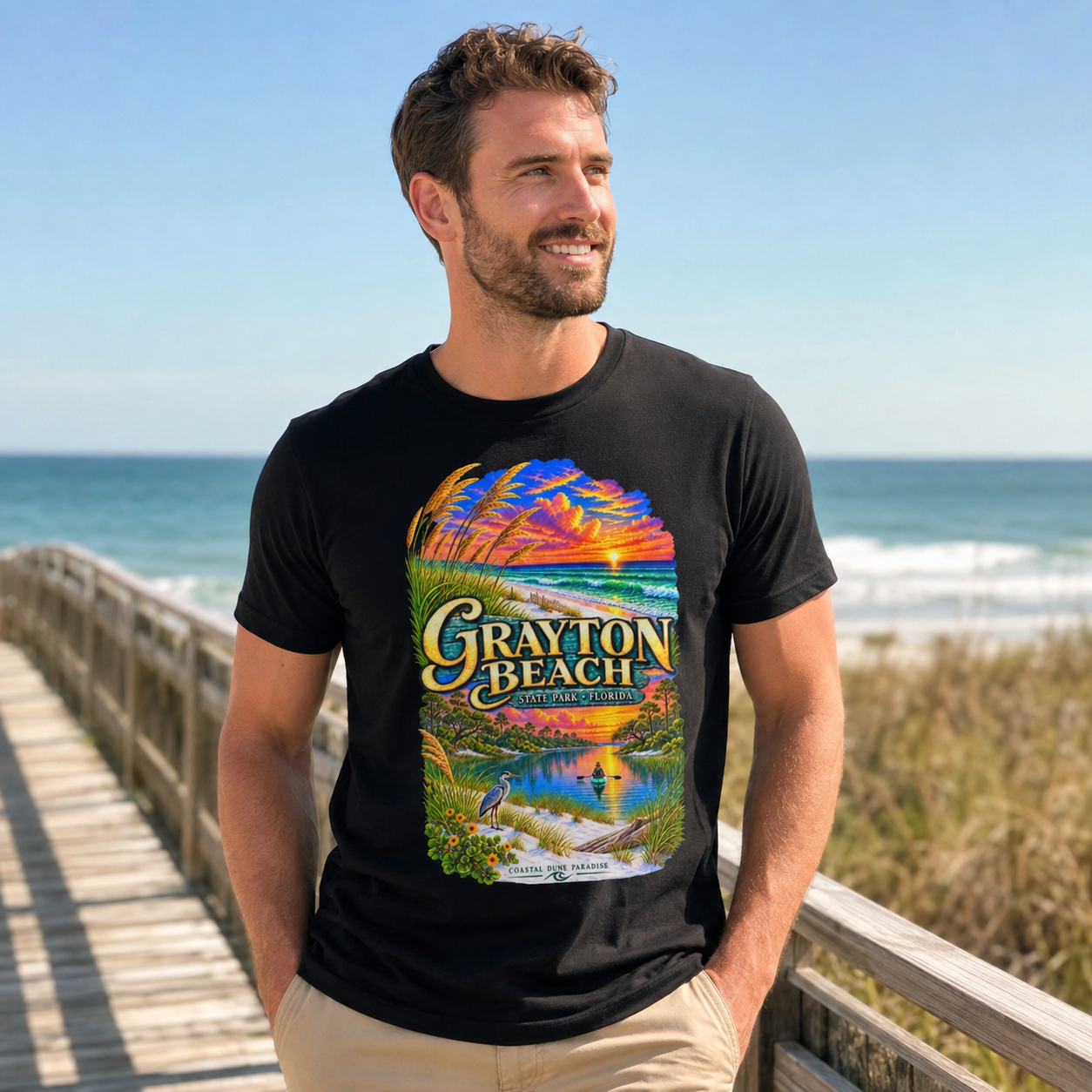 Grayton Beach State Park Shirt, Retro Florida Coastal Graphic Tee, Emerald Coast Vacation Souvenir