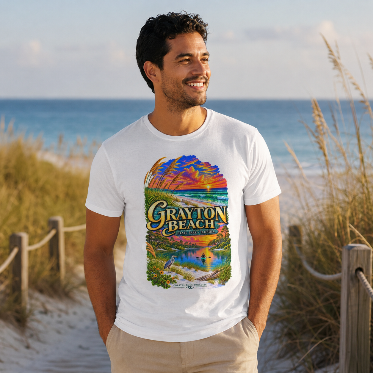Grayton Beach State Park Shirt, Retro Florida Coastal Graphic Tee, Emerald Coast Vacation Souvenir.