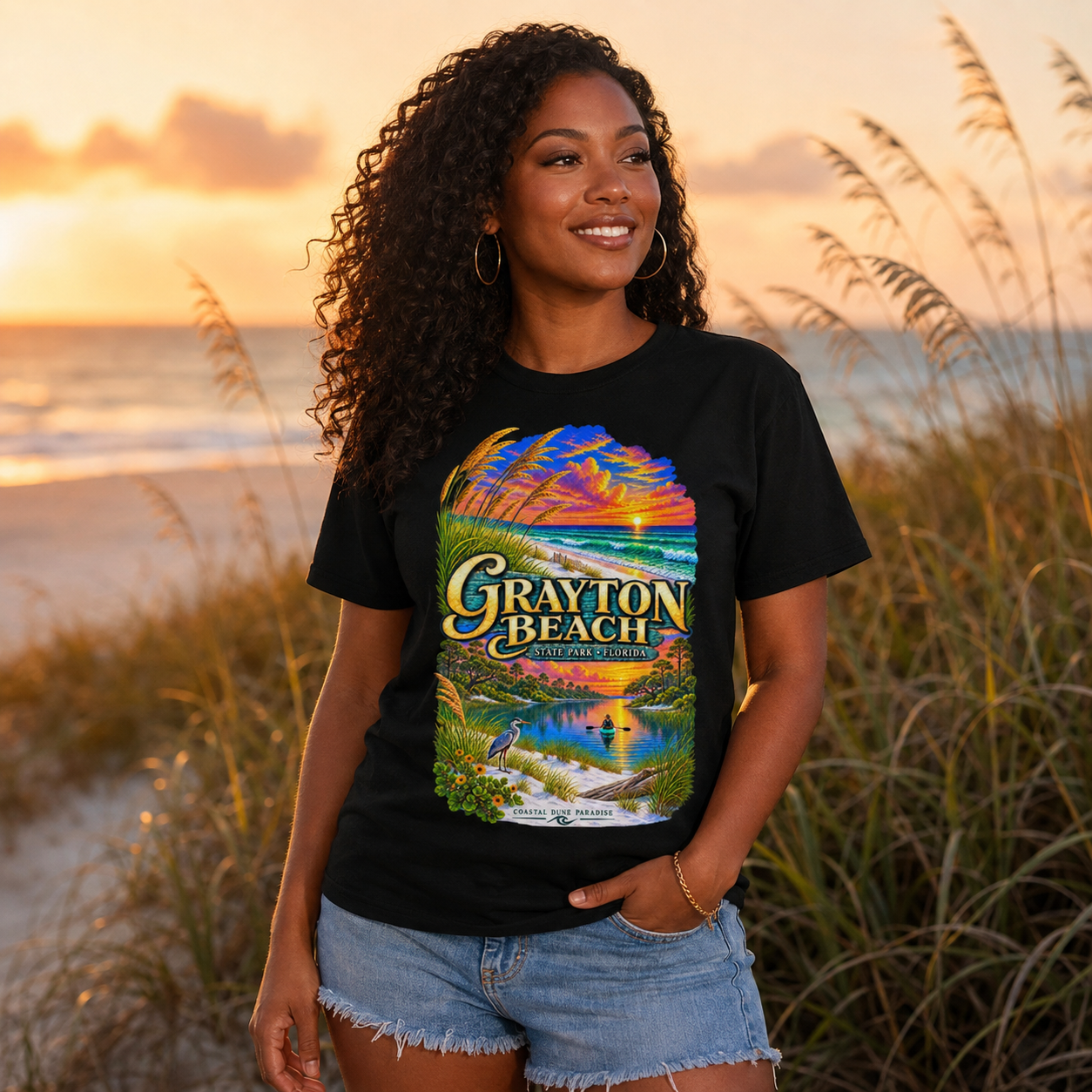 Grayton Beach State Park Shirt, Retro Florida Coastal Graphic Tee, Emerald Coast Vacation Souvenir