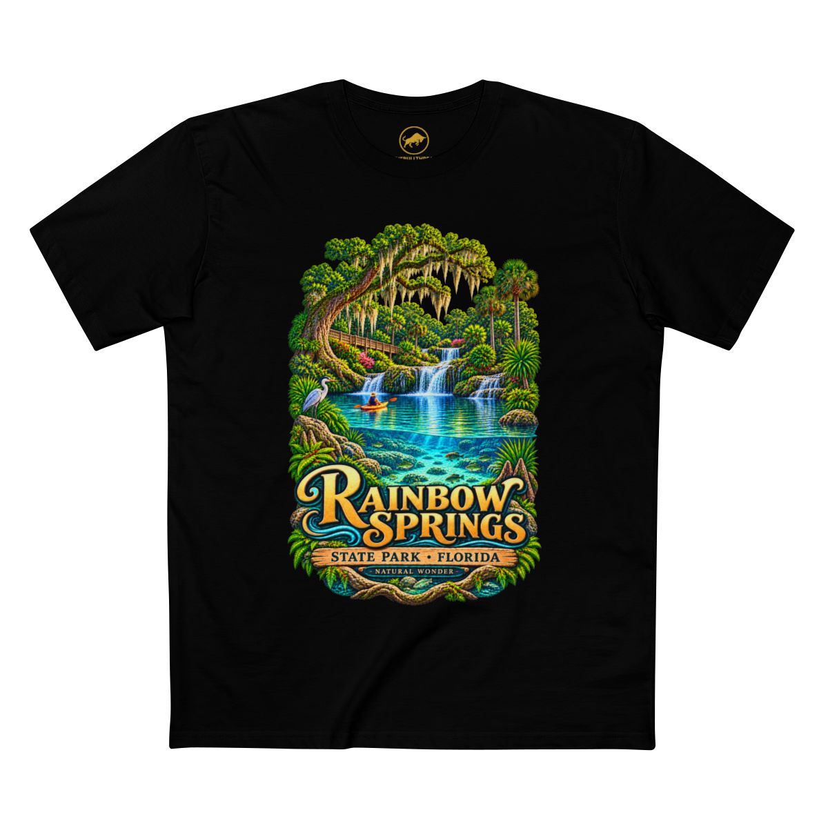 Rainbow Springs State Park Shirt, Florida Waterfall Nature Tee, Retro Kayaking Souvenir.