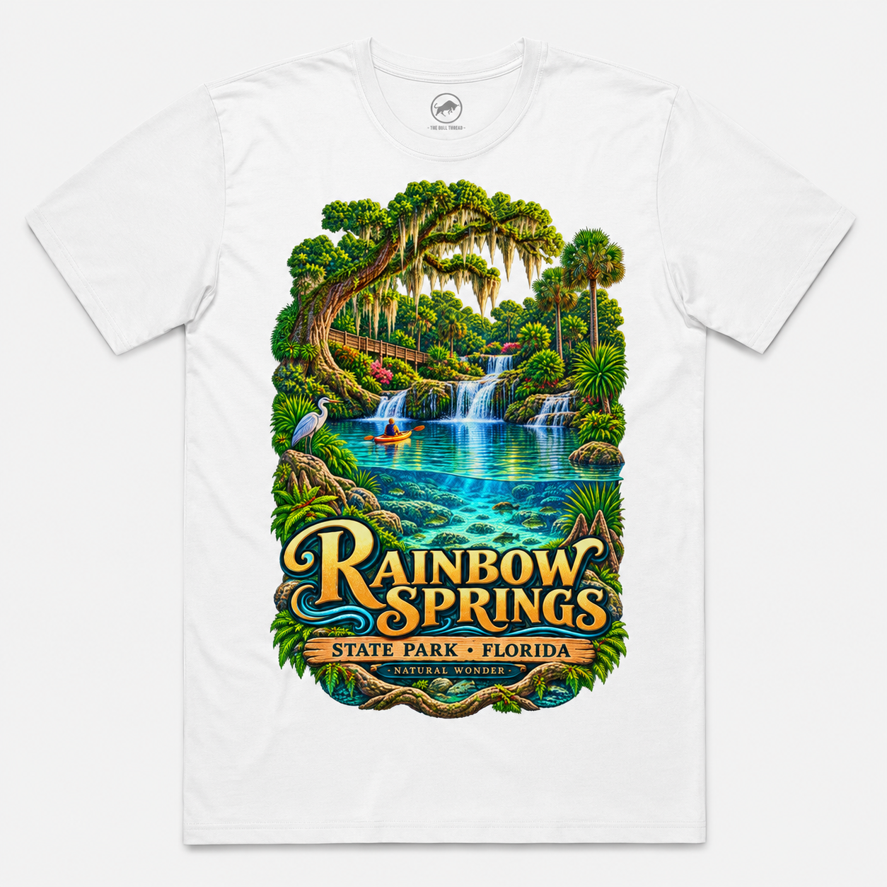 Rainbow Springs State Park Shirt, Florida Waterfall Nature Tee, Retro Kayaking Souvenir.