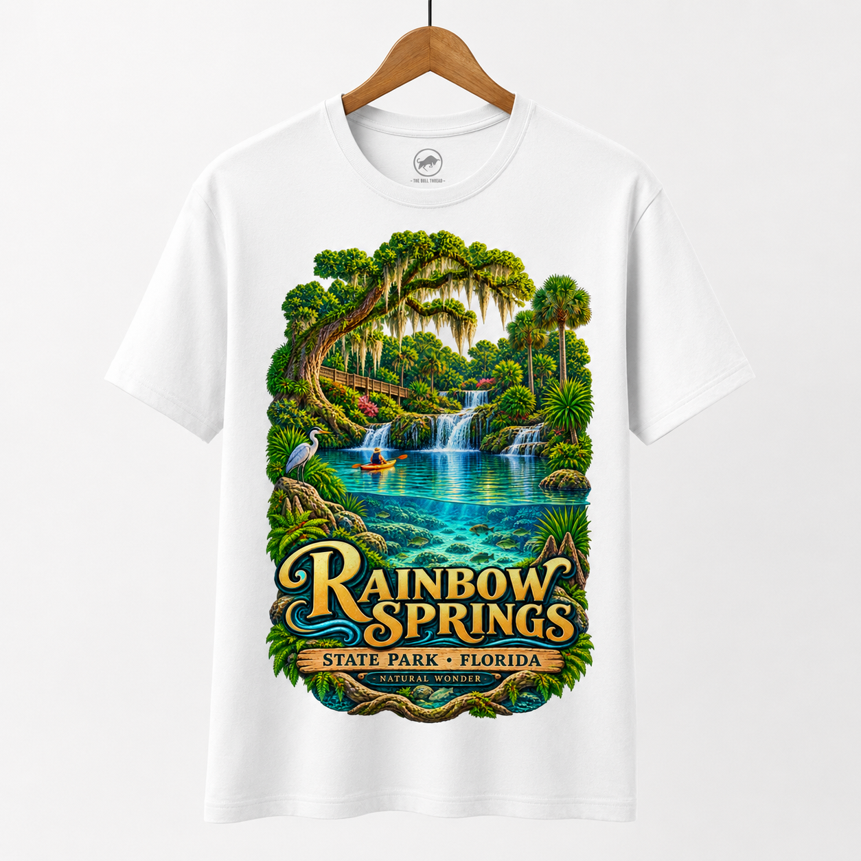 Rainbow Springs State Park Shirt, Florida Waterfall Nature Tee, Retro Kayaking Souvenir.