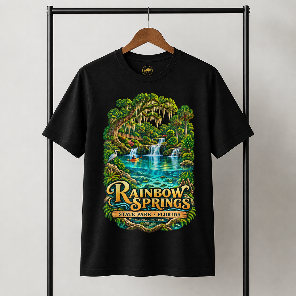 Rainbow Springs State Park Shirt, Florida Waterfall Nature Tee, Retro Kayaking Souvenir.