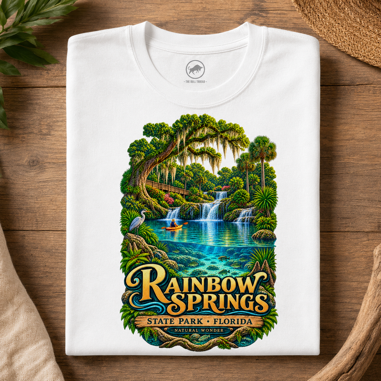 Rainbow Springs State Park Shirt, Florida Waterfall Nature Tee, Retro Kayaking Souvenir.