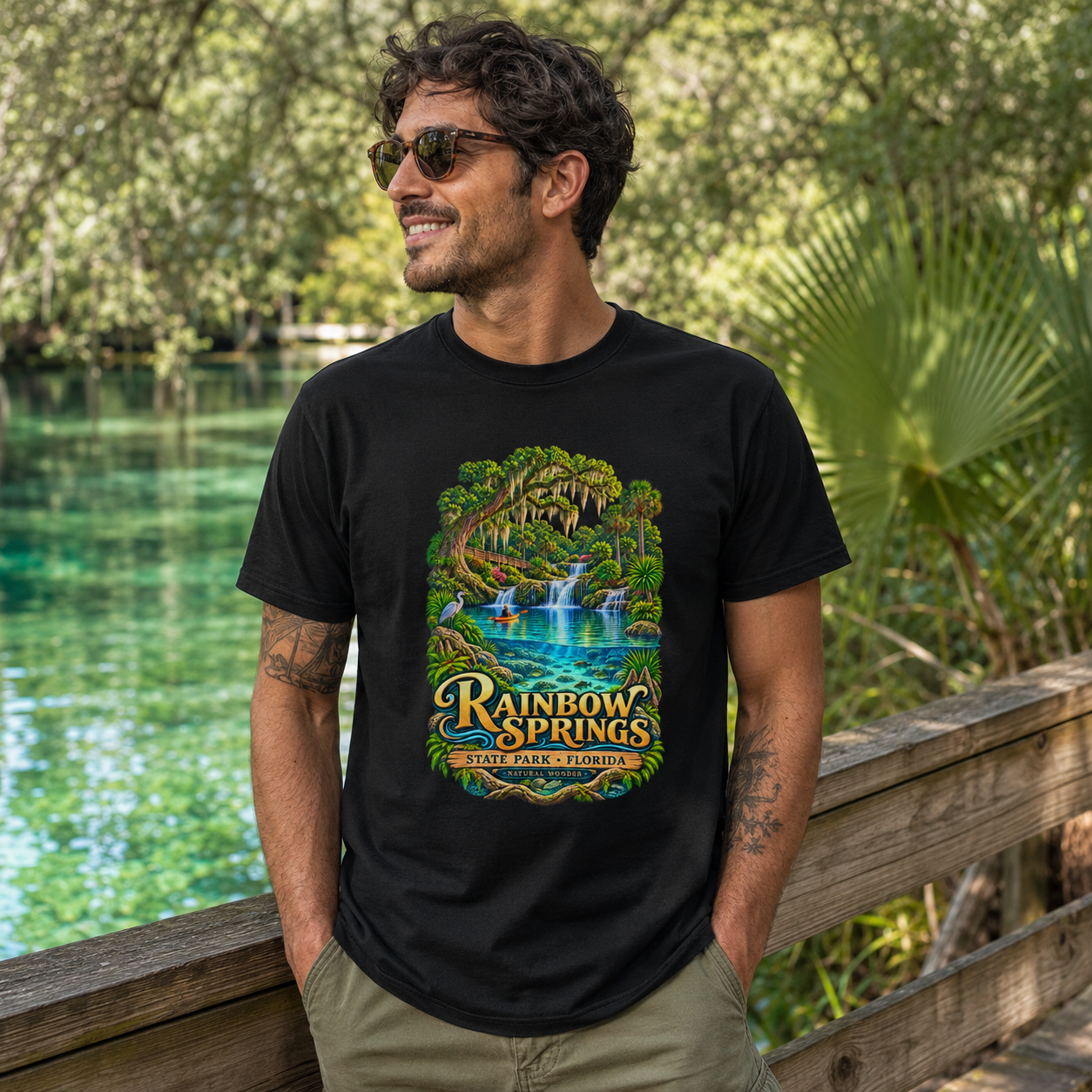 Rainbow Springs State Park Shirt, Florida Waterfall Nature Tee, Retro Kayaking Souvenir.