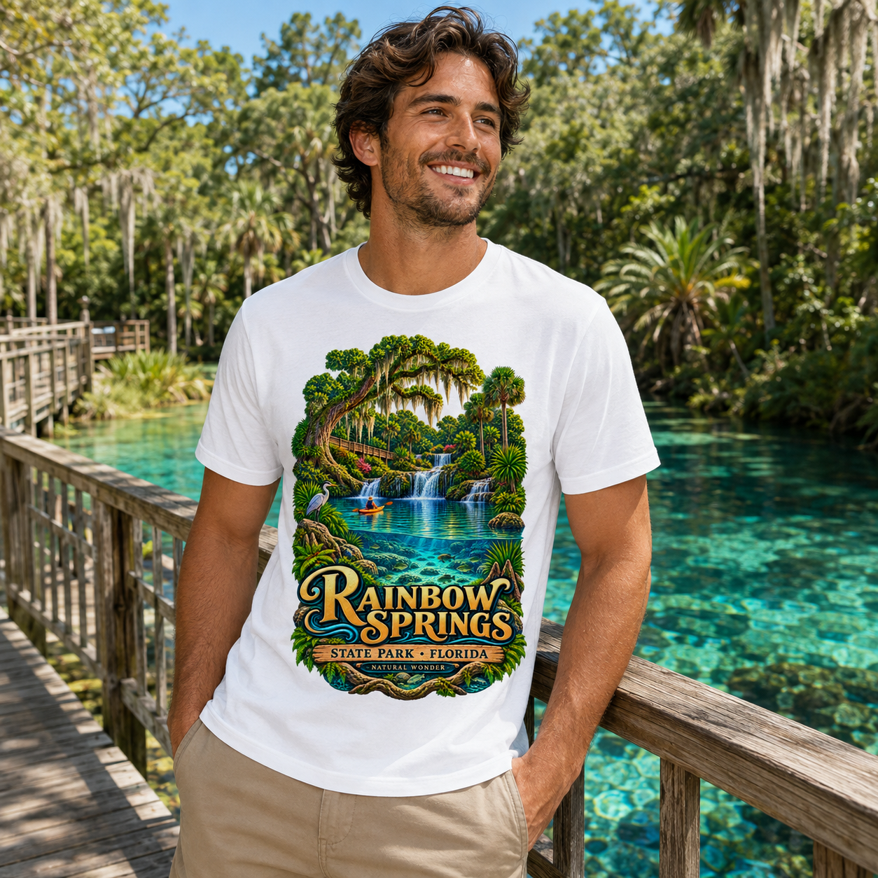 Rainbow Springs State Park Shirt, Florida Waterfall Nature Tee, Retro Kayaking Souvenir.