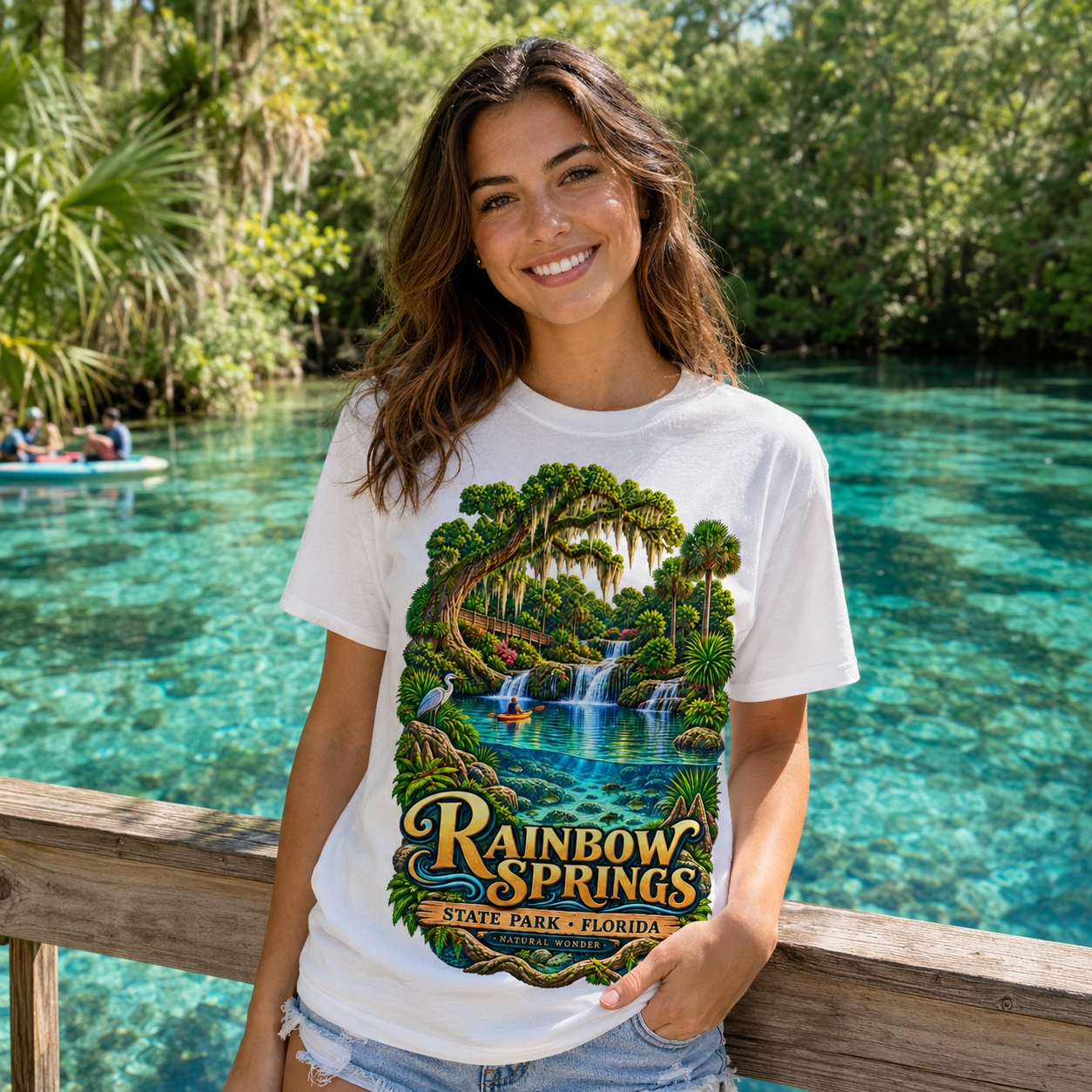 Rainbow Springs State Park Shirt, Florida Waterfall Nature Tee, Retro Kayaking Souvenir.