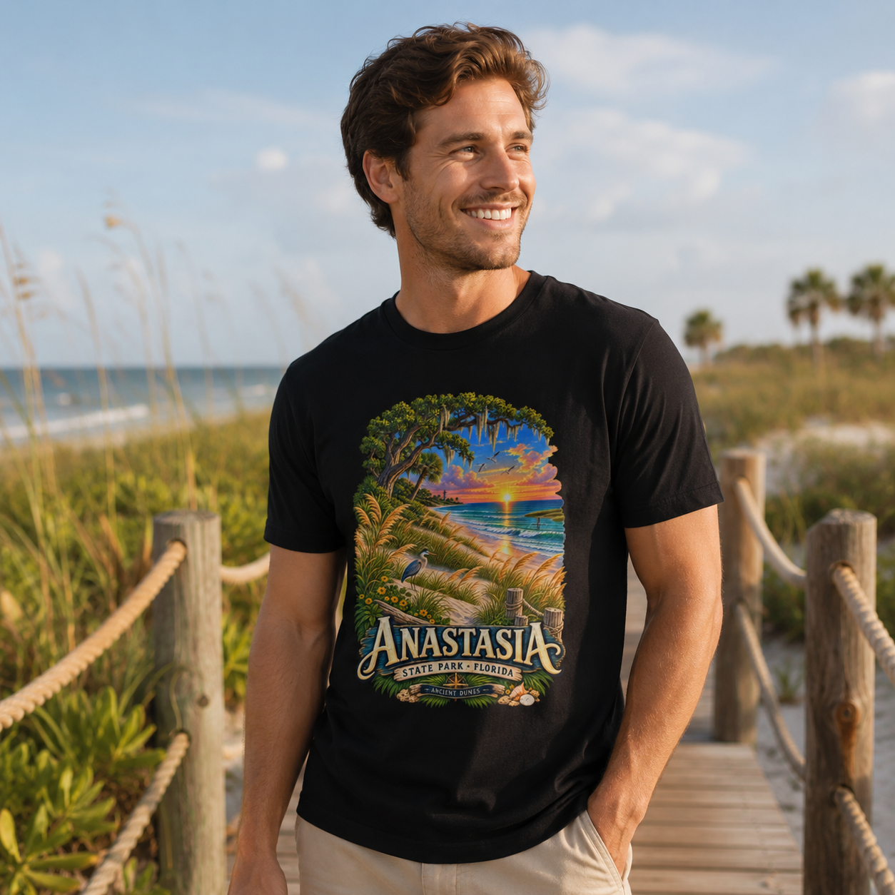 Anastasia State Park Shirt, St Augustine Florida Beach Tee, Vintage Coastal Nature Graphic.
